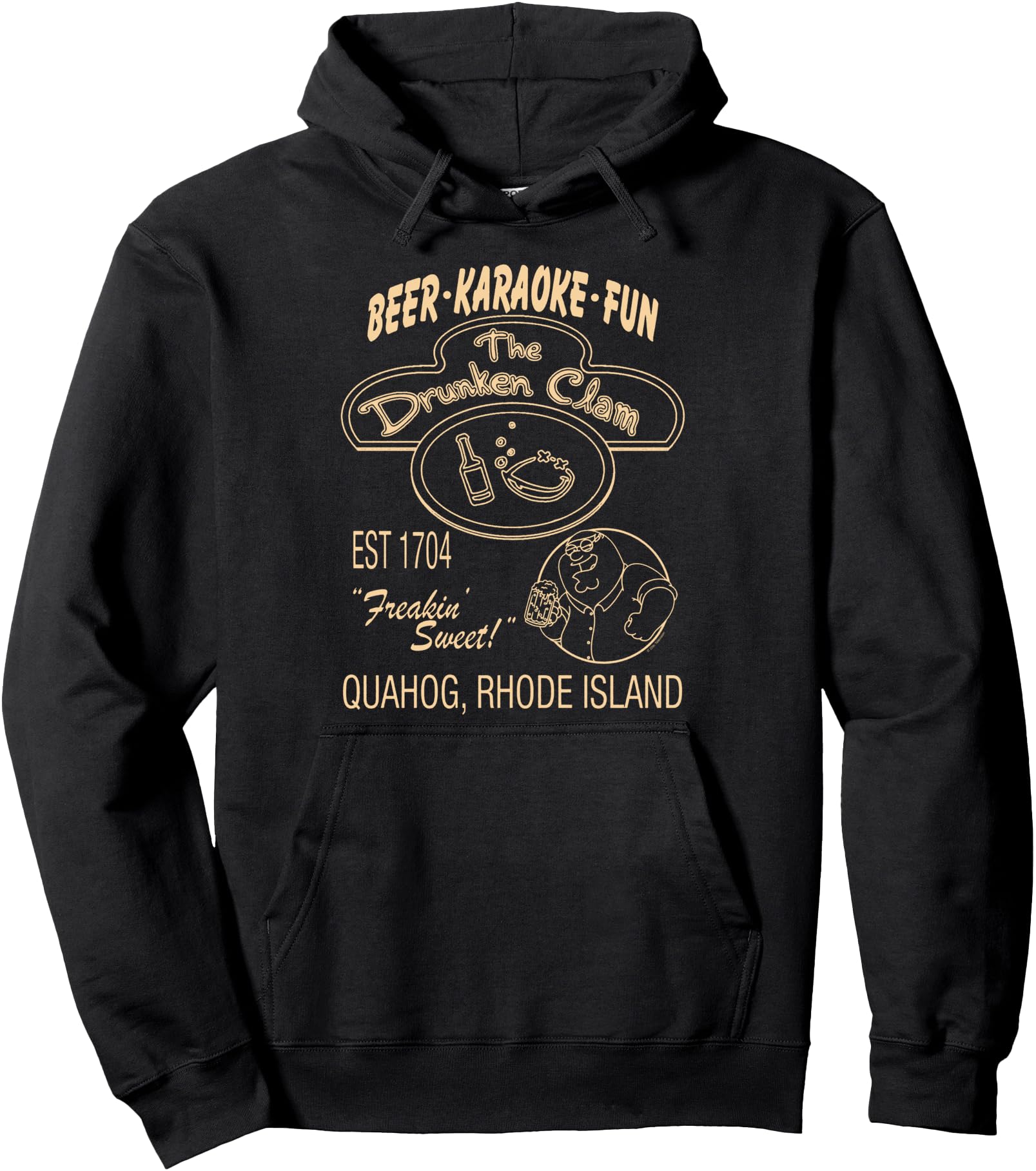 Family Guy The Drunken Clam Retro Bar Sign Cartoon Pullover Hoodie