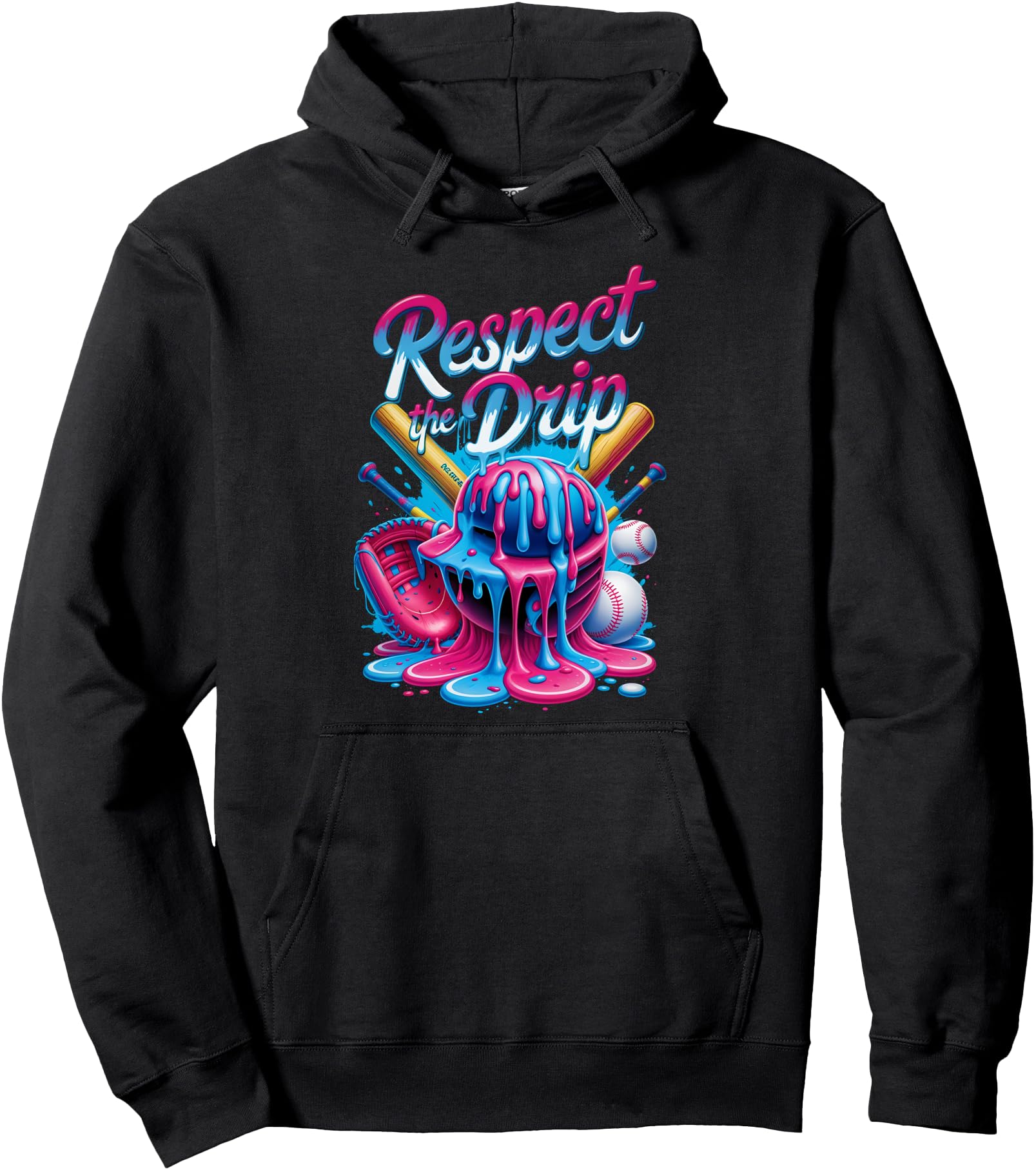 Baseball Drip Boys Ice Cream Drip Youth Respect The Drip Pullover Hoodie