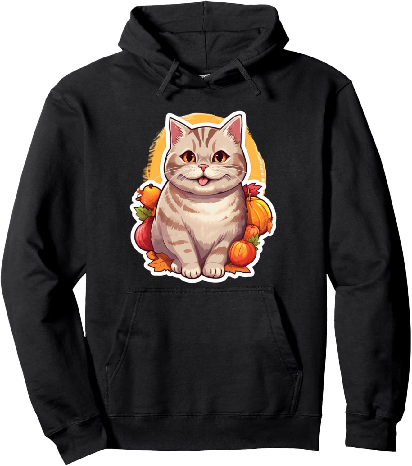 Chonk Kitten Chubby Animal Pumpkin Pet Lover Cute Cat Pullover Hoodie
