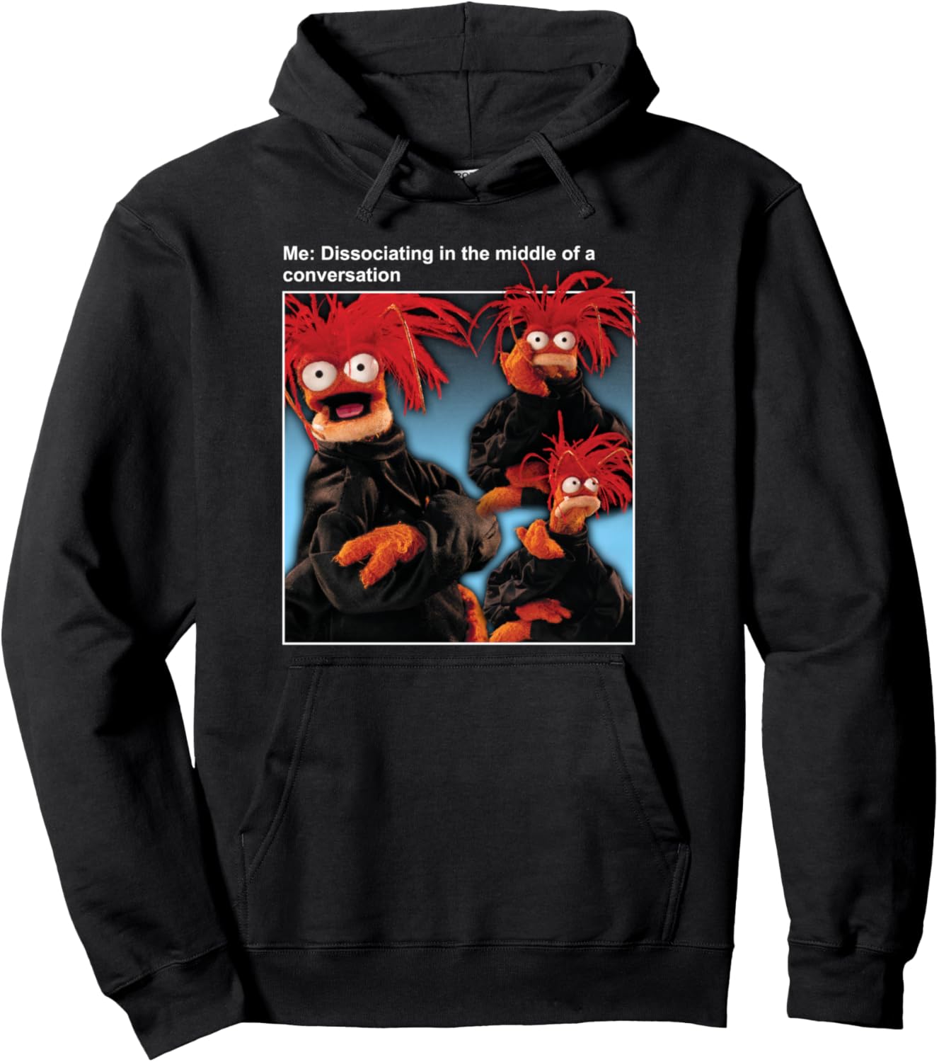Disney The Muppets Pepe The King Prawn Dissociating Meme Pullover Hoodie