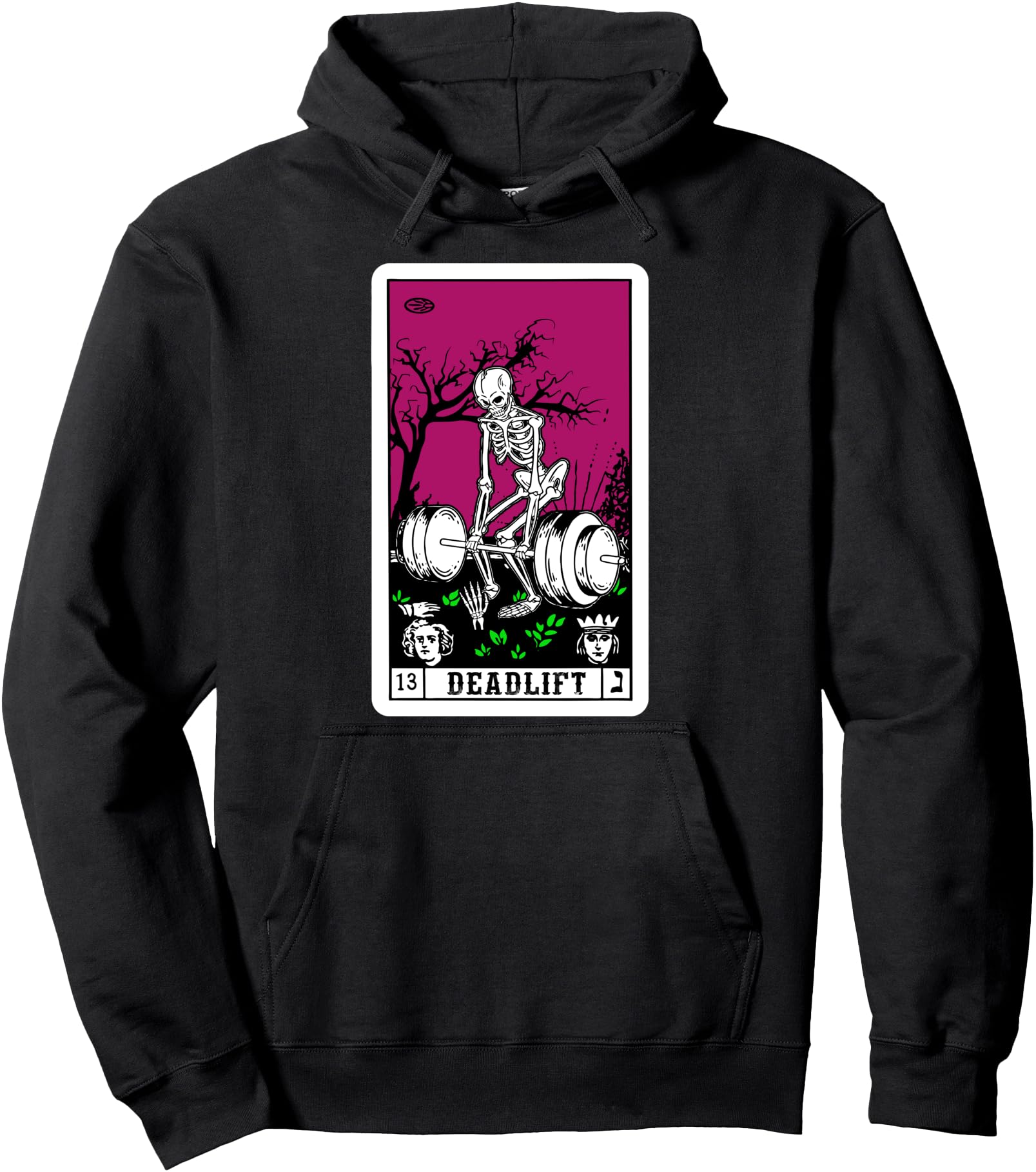 death tarot card funny gym deadlifts workout gymmer Pullover Hoodie