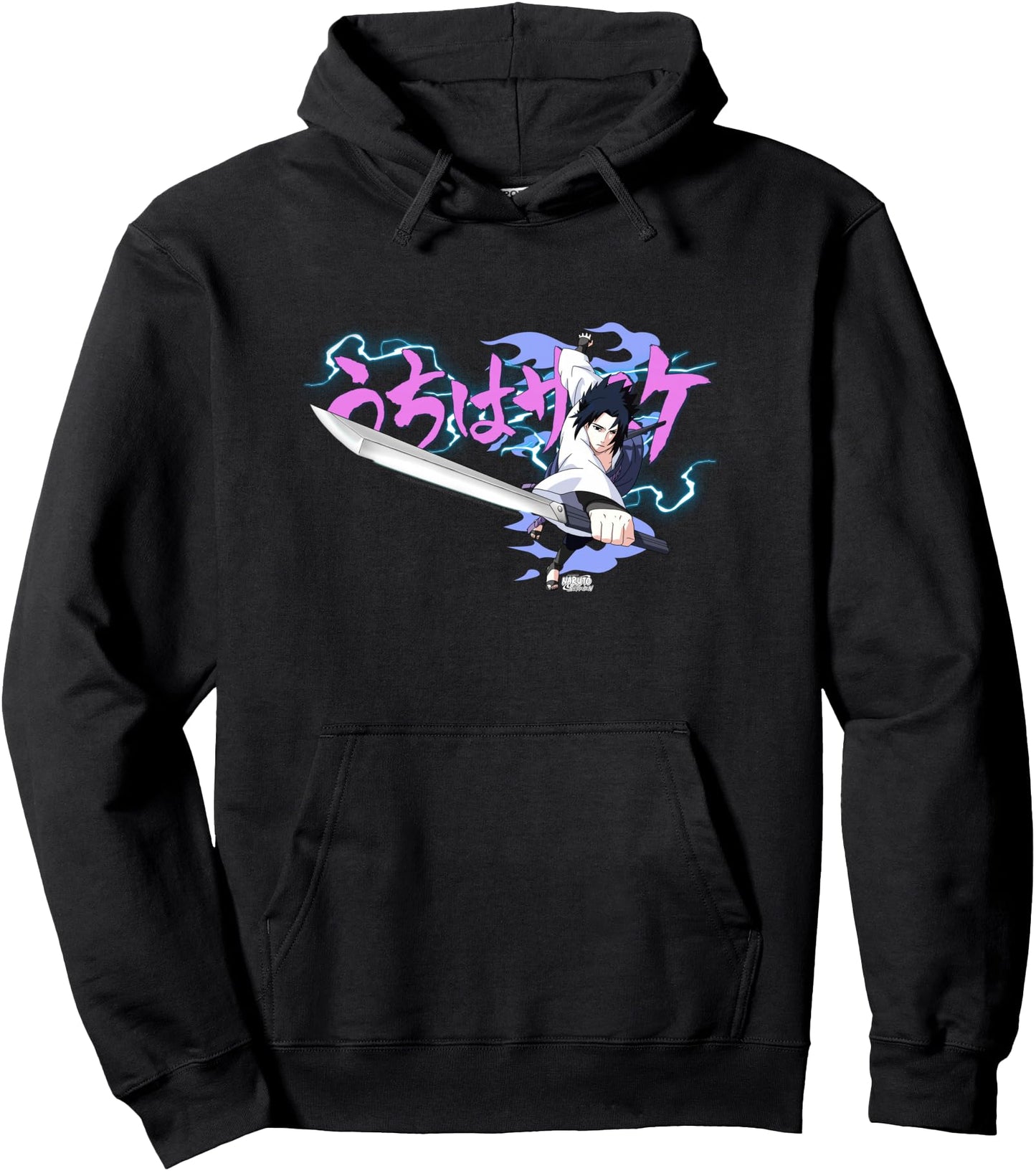 Naruto Shippuden Sasuke Sword Pastel Lightning Anime Pullover Hoodie