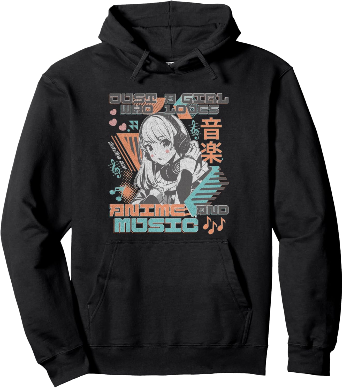 Just A Girl Who Loves Anime And Music Women Teen Girls Pullover Hoodie