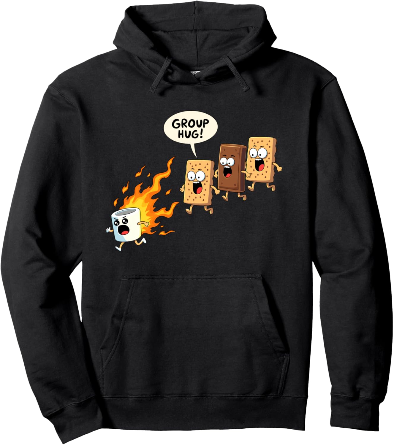 Funny Camping Smores Group Hug Cute S'mores Pullover Hoodie