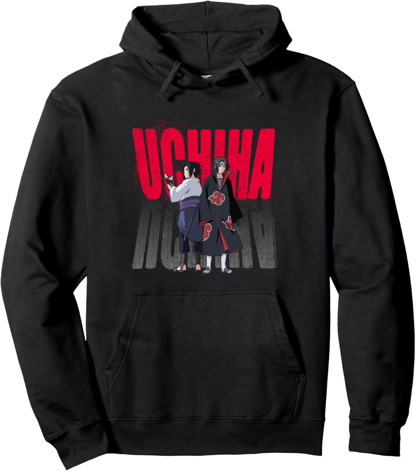 Naruto Shippuden Uchiha Itachi & Sasuke Gradient Logo Anime Pullover Hoodie
