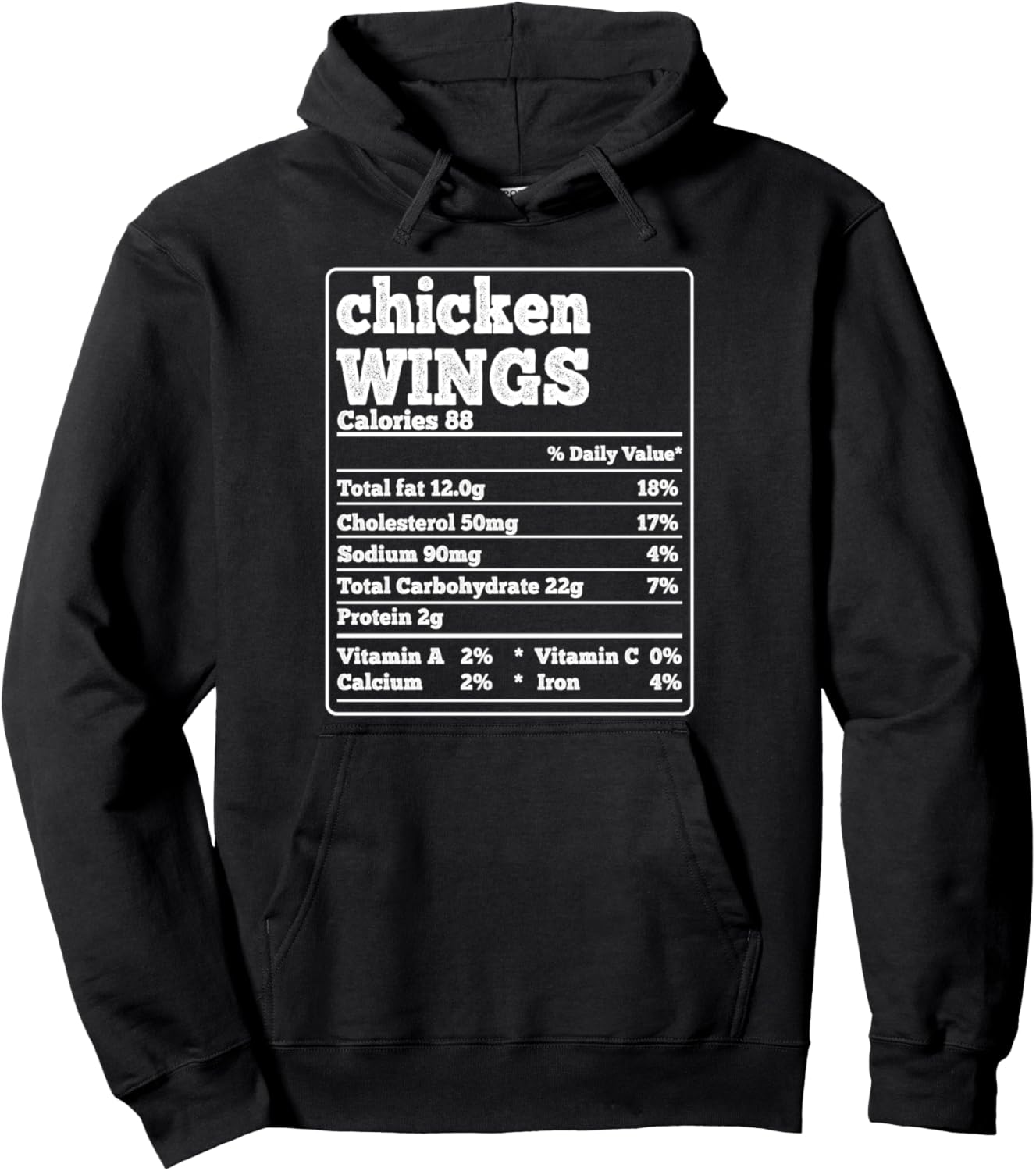 Chicken Wings Facts Ingredients Funny Foodies Thanksgiving Pullover Hoodie