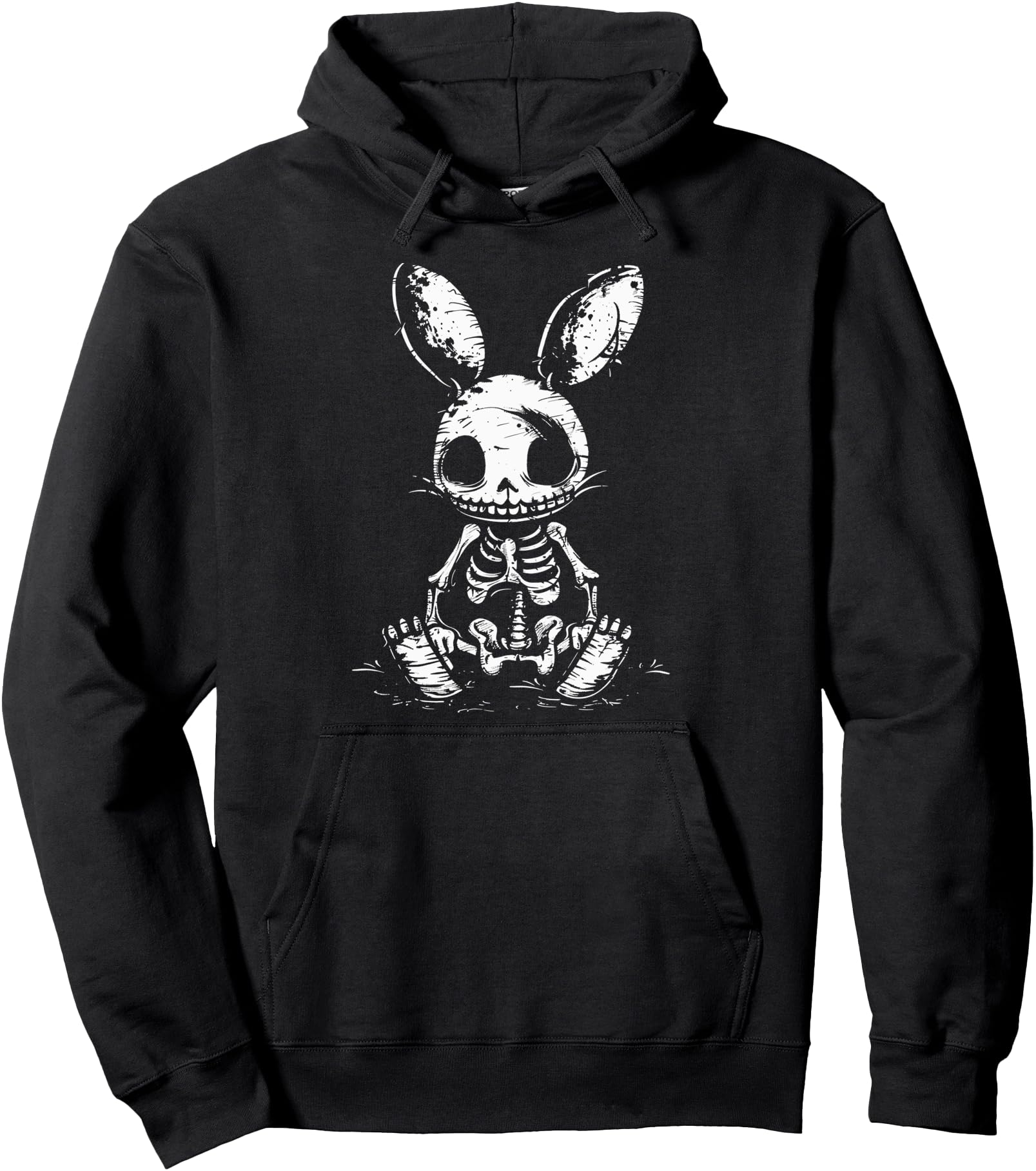 Skeleton Bunny Rabbit Skull Alt Goth Grunge Horror Aesthetic Pullover Hoodie