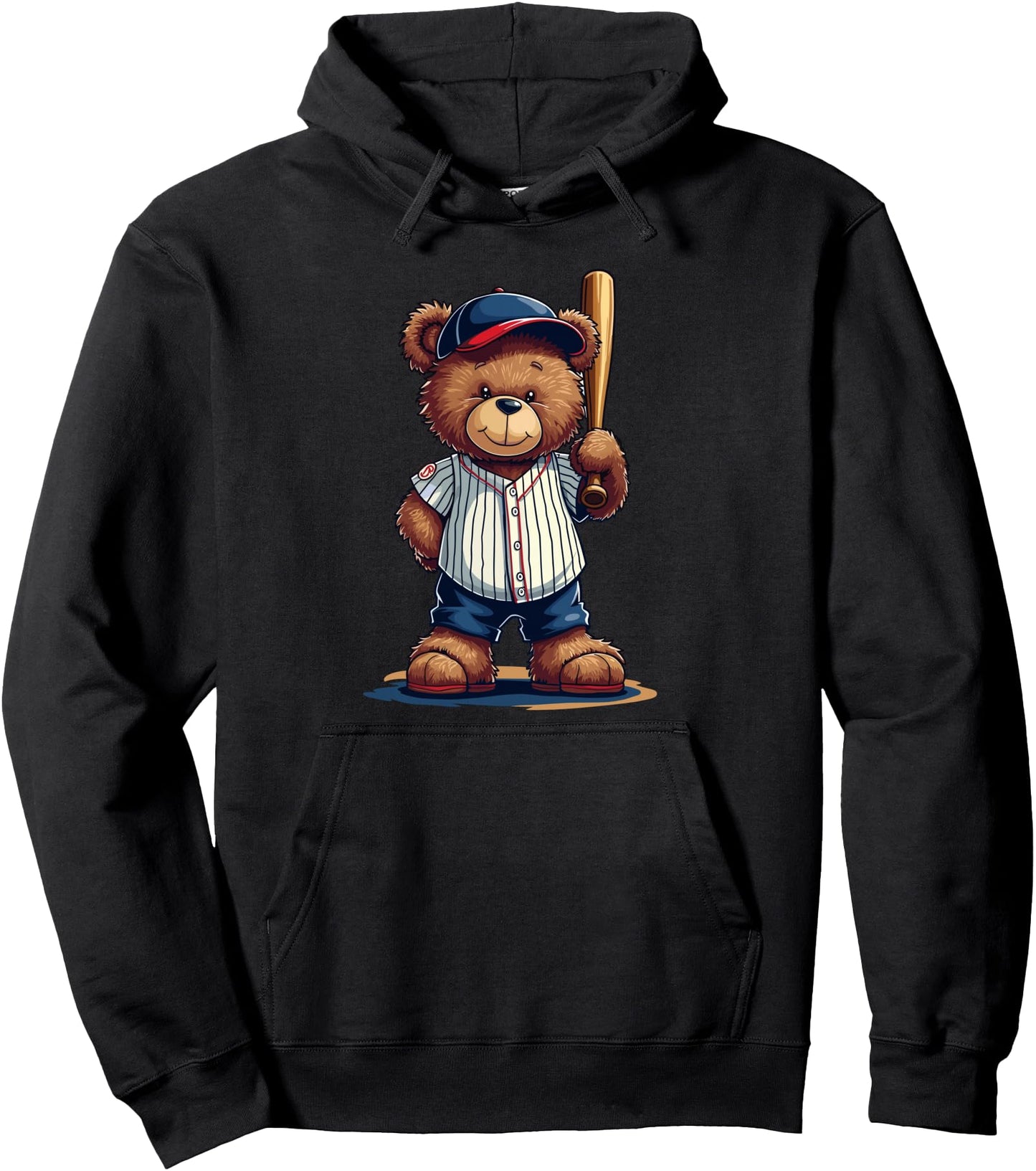Stylish Teddy Bears Baseball Charm Pullover Hoodie