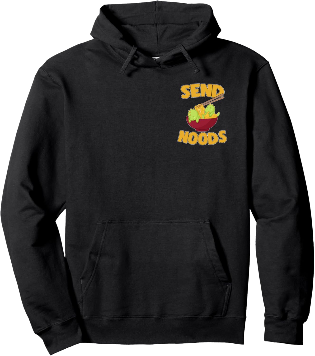 Send Noods Ramen Noodles Dinosaur Japanese Anime Pocket Pullover Hoodie