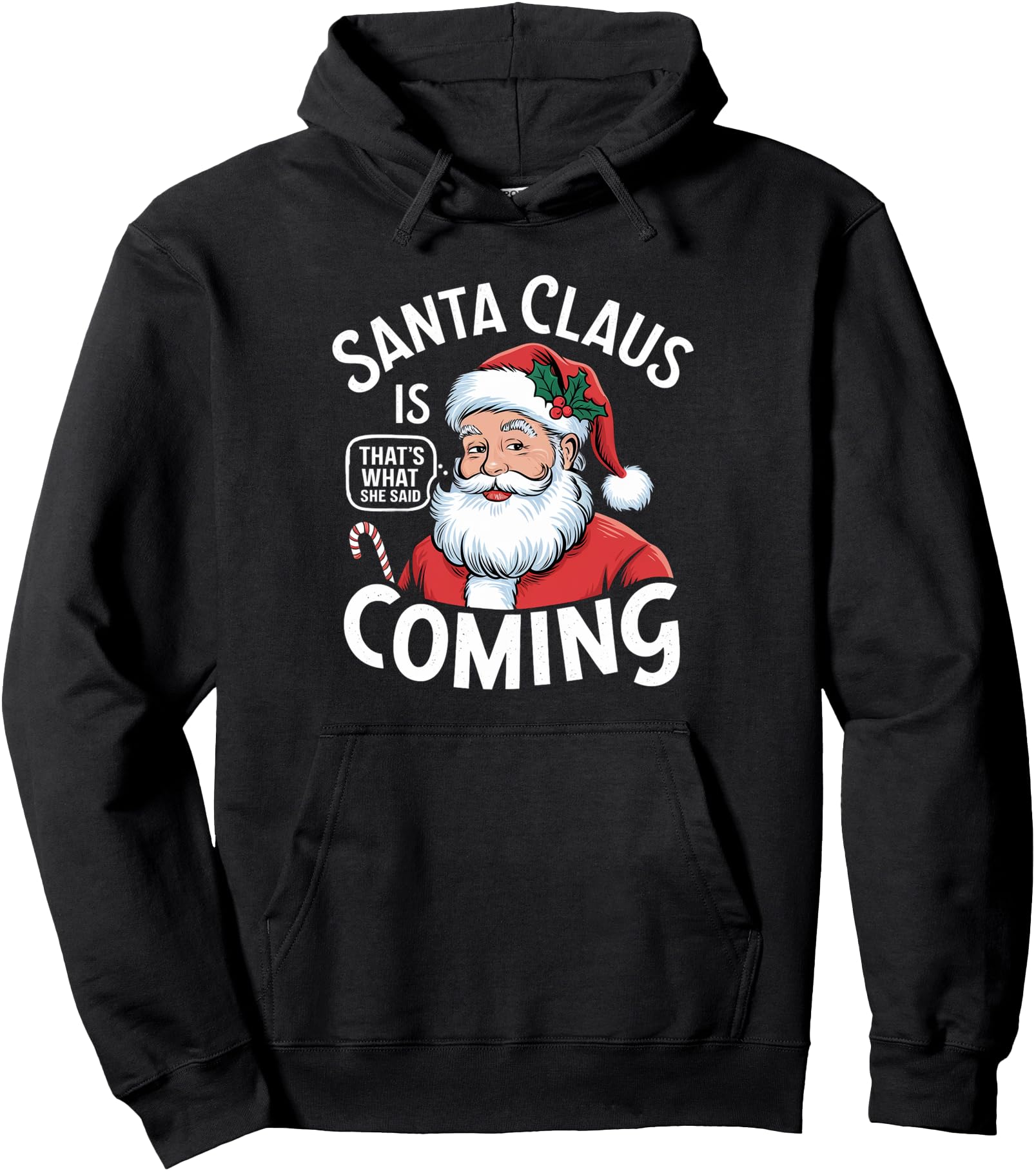 Funny Santa Claus Is Coming That's What She Said Design Pullover Hoodie