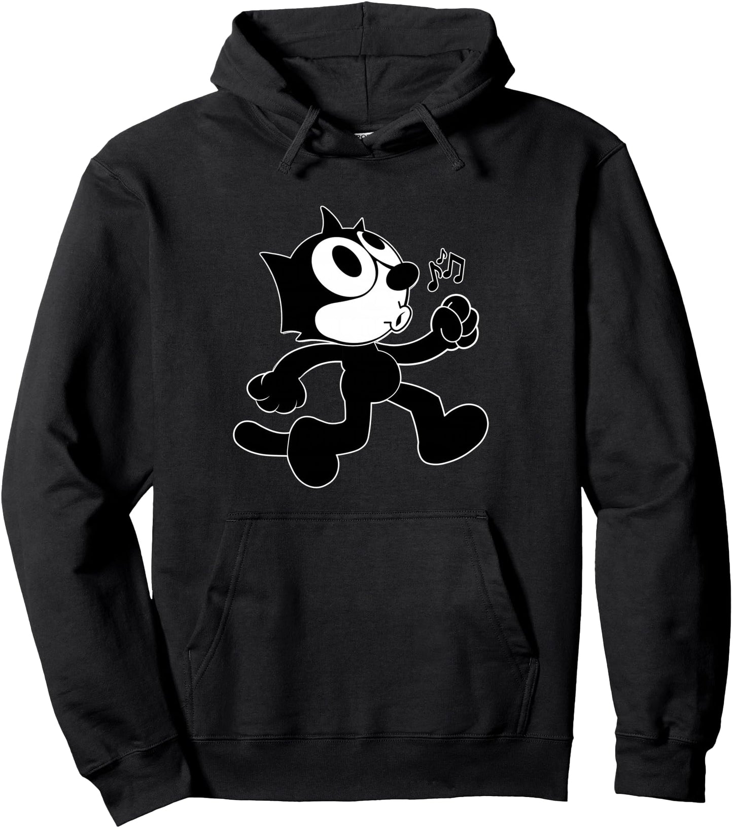 Felix Cartoon Whistling and Walking Music Notes Felix Tee Pullover Hoodie