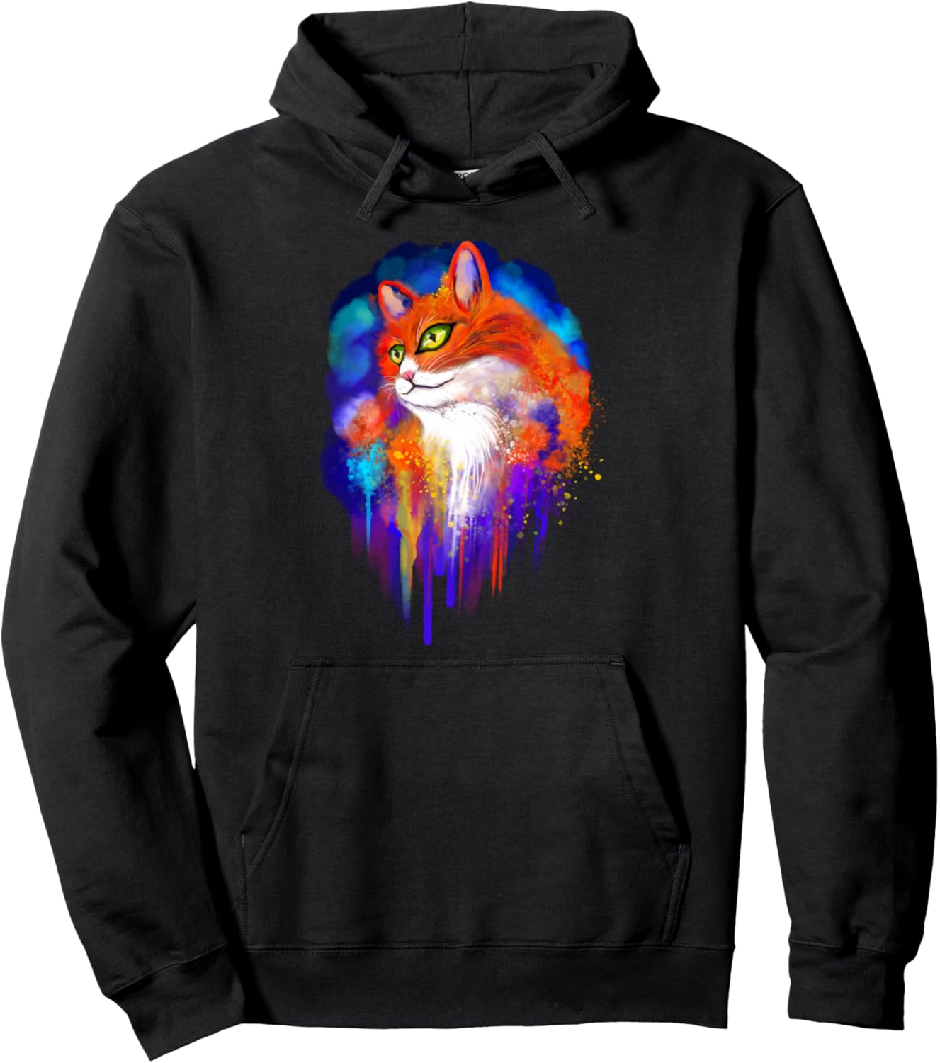 Cat Art Watercolor Funny Felinophile Kitty Pet Lovers Outfit Pullover Hoodie