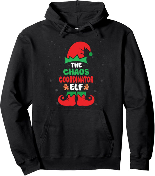 Chaos Coordinator Elf Winter Xmas Holiday Christmas Elf Pullover Hoodie