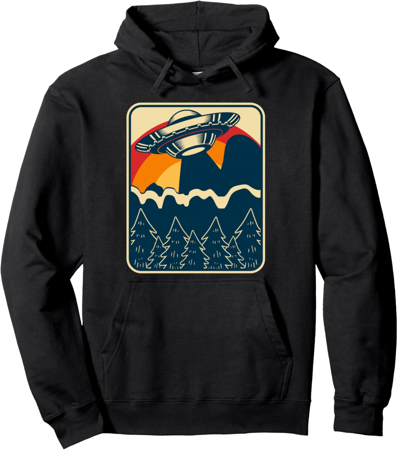 Ufo Alien Vintage Retro Pullover Hoodie