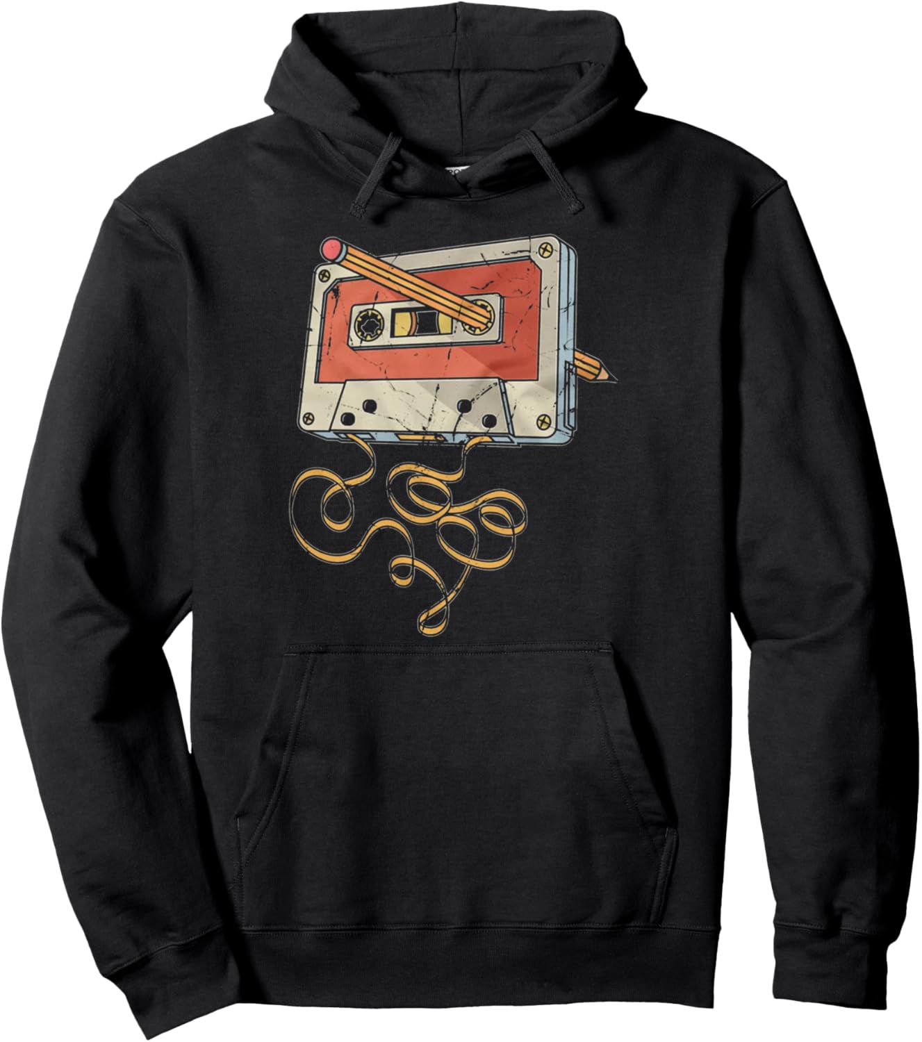 Vintage cassette tape with pencil Tee 80s 90s born nostalgic Pullover Hoodie