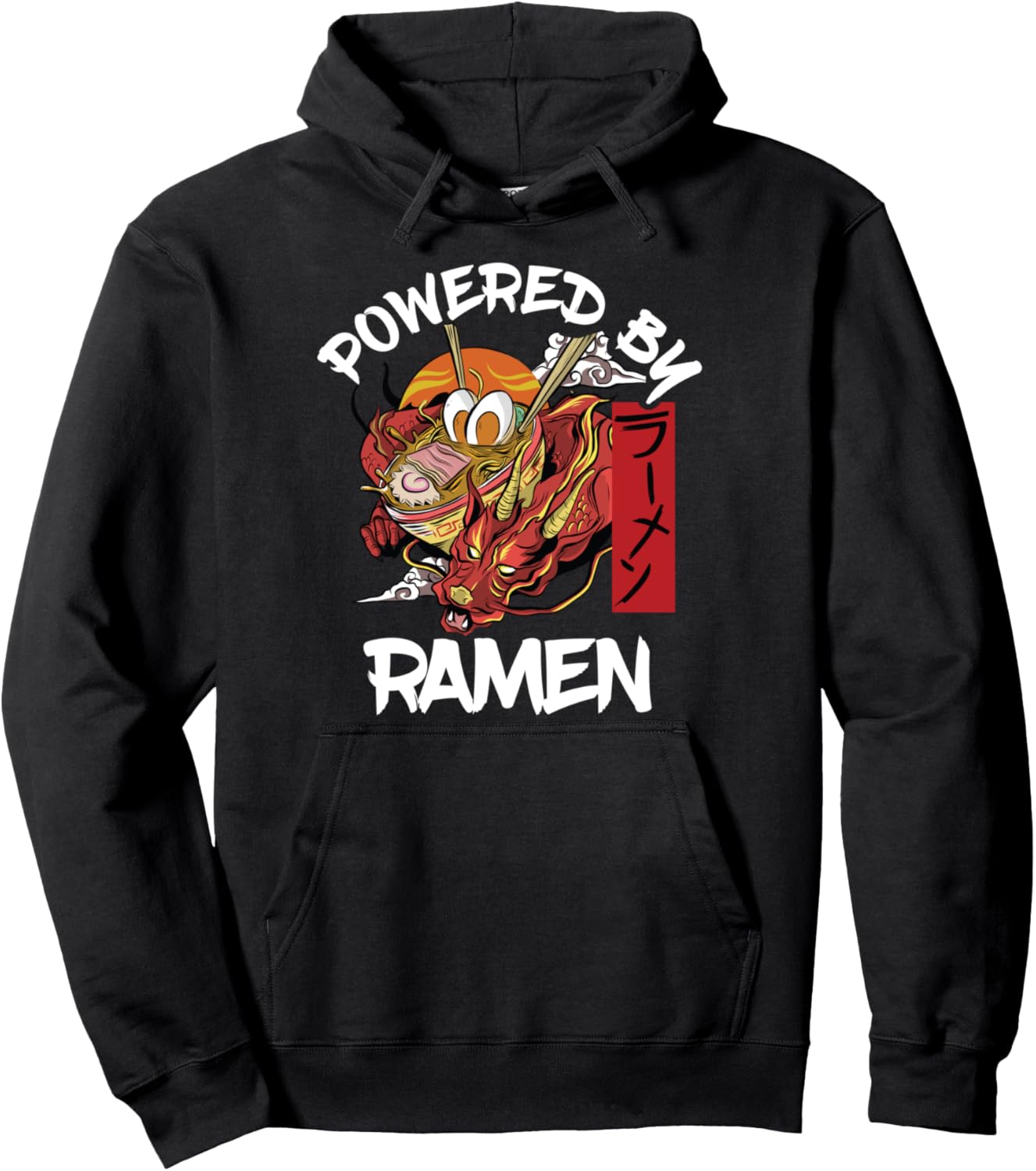 Powered By Ramen Dragon Japanese Noodles Lover Anime Manga Pullover Hoodie