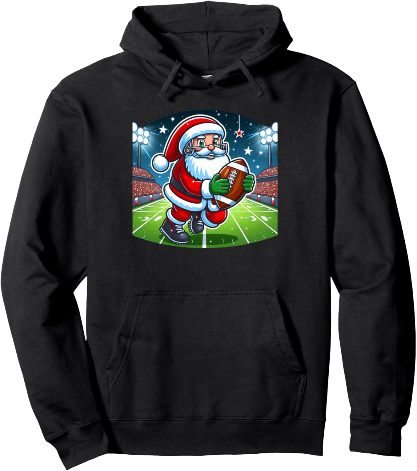Christmas American Football Santa Claus Xmas Pullover Hoodie