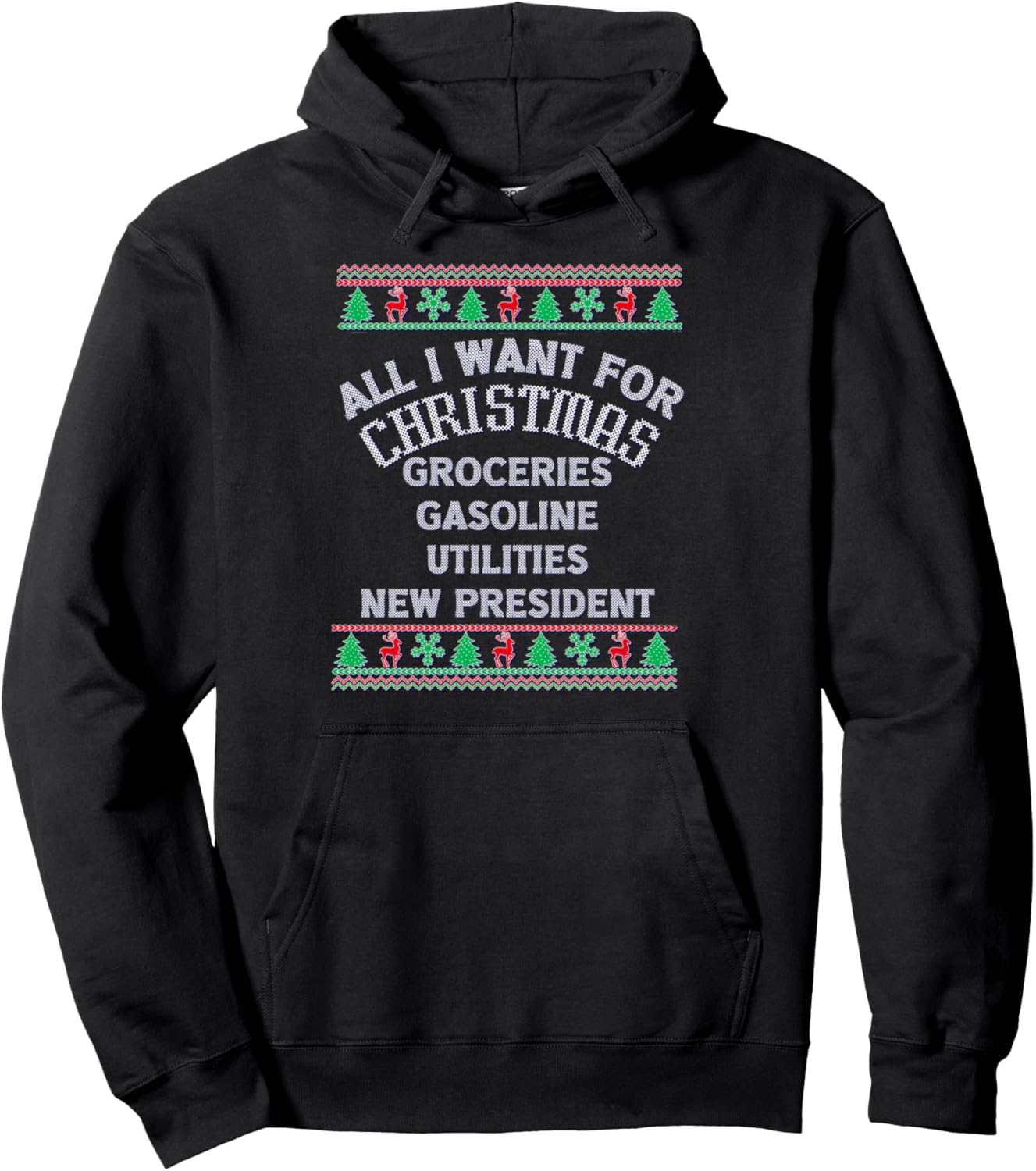Christmas Political Humor Xmas Saying Pro Trump Anti Biden Pullover Hoodie