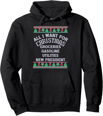 Christmas Political Humor Xmas Saying Pro Trump Anti Biden Pullover Hoodie
