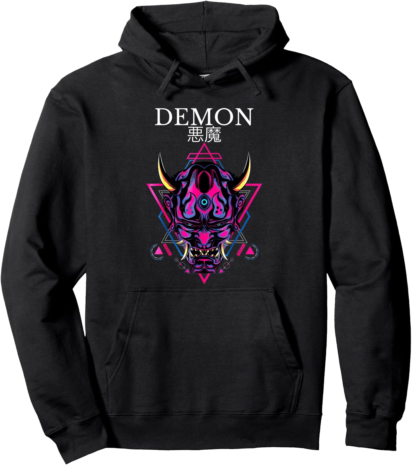 Demon Samurai Oni Akuma Mask Bushido Spirit Anime Japanese Pullover Hoodie