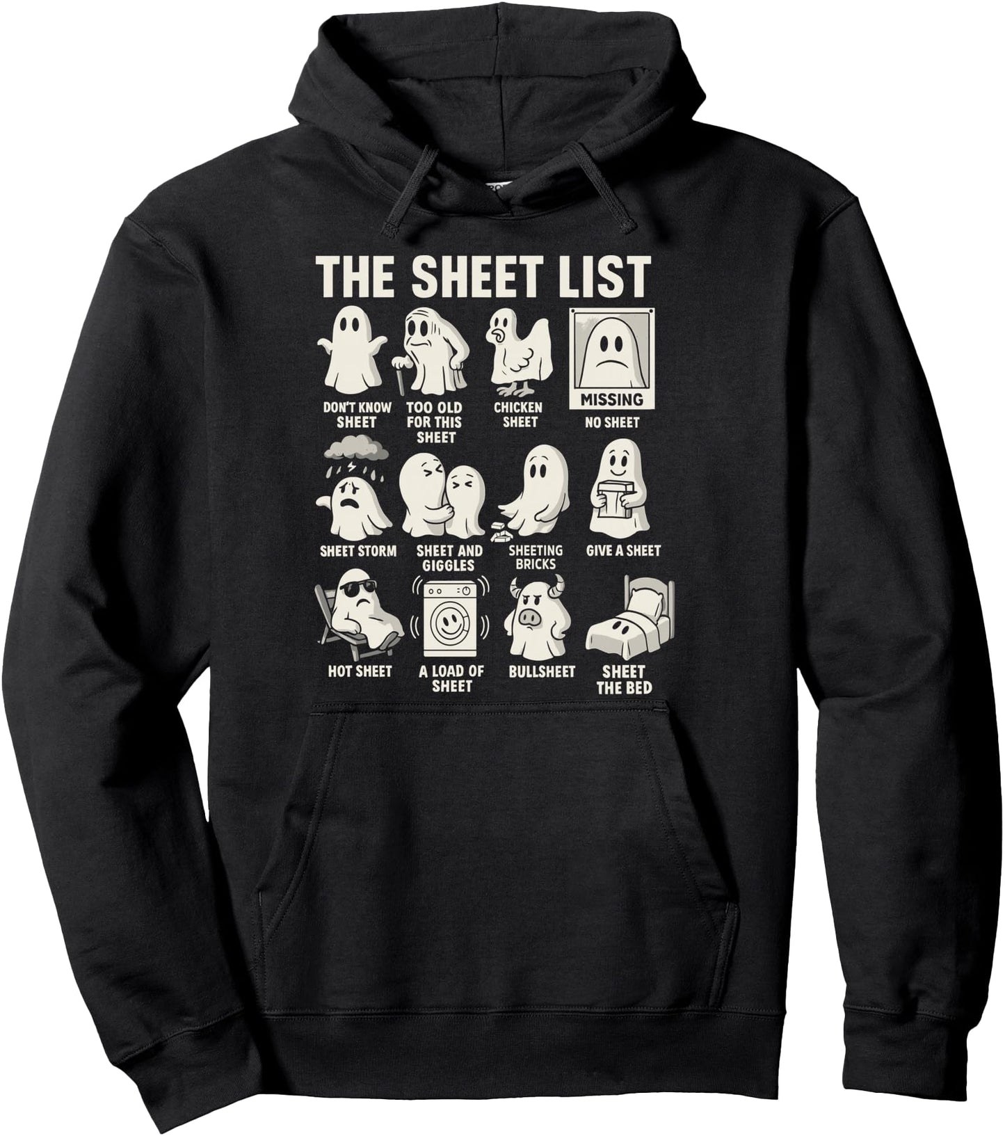 Ghost Halloween Costume, The Sheet List Shirt Funny Boo Pullover Hoodie