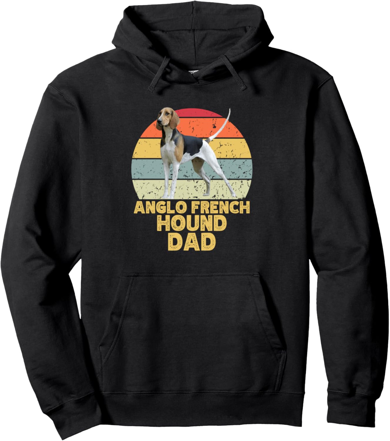 Anglo French Hound Dog Dad Retro Funny Pet Lovers Owners Pullover Hoodie