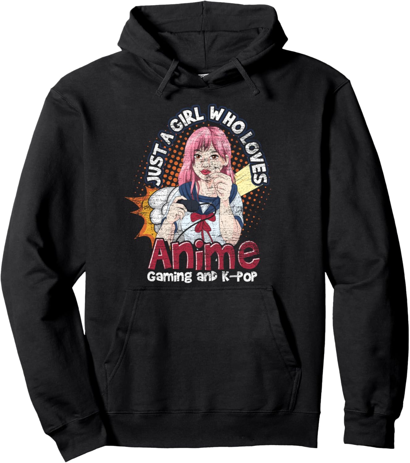 Otaku Just A Girl Who Loves Anime Gaming And Kpop Anime Pullover Hoodie
