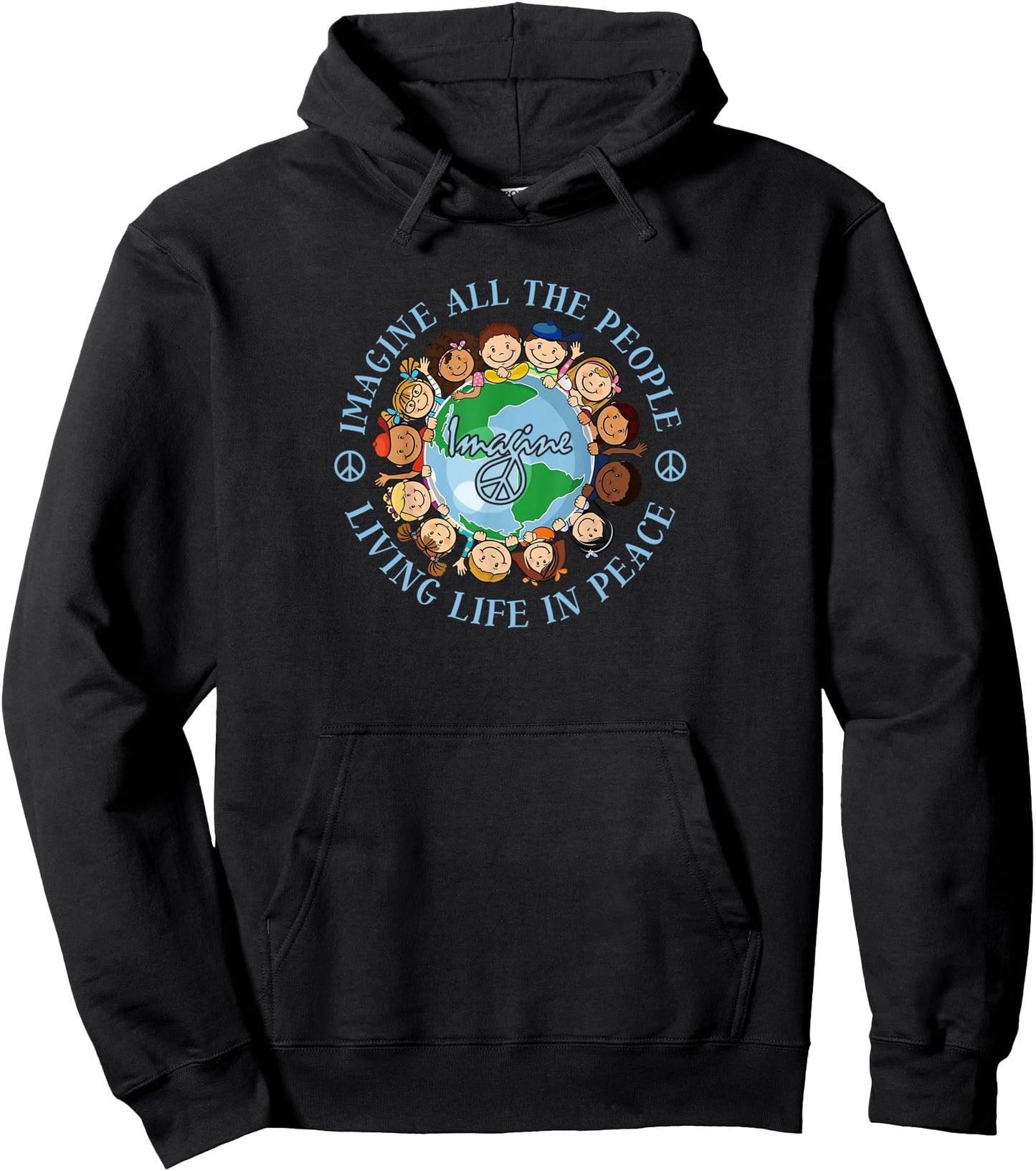Imagine All The People Living Life Peace Earth Day 2024 Men Pullover Hoodie
