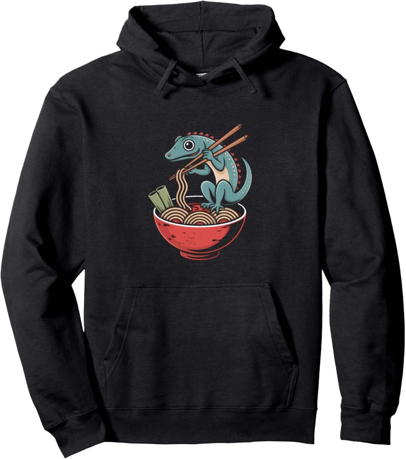 Ramen Gecko Noodles Bowl Japanese Asian Kawaii Pullover Hoodie