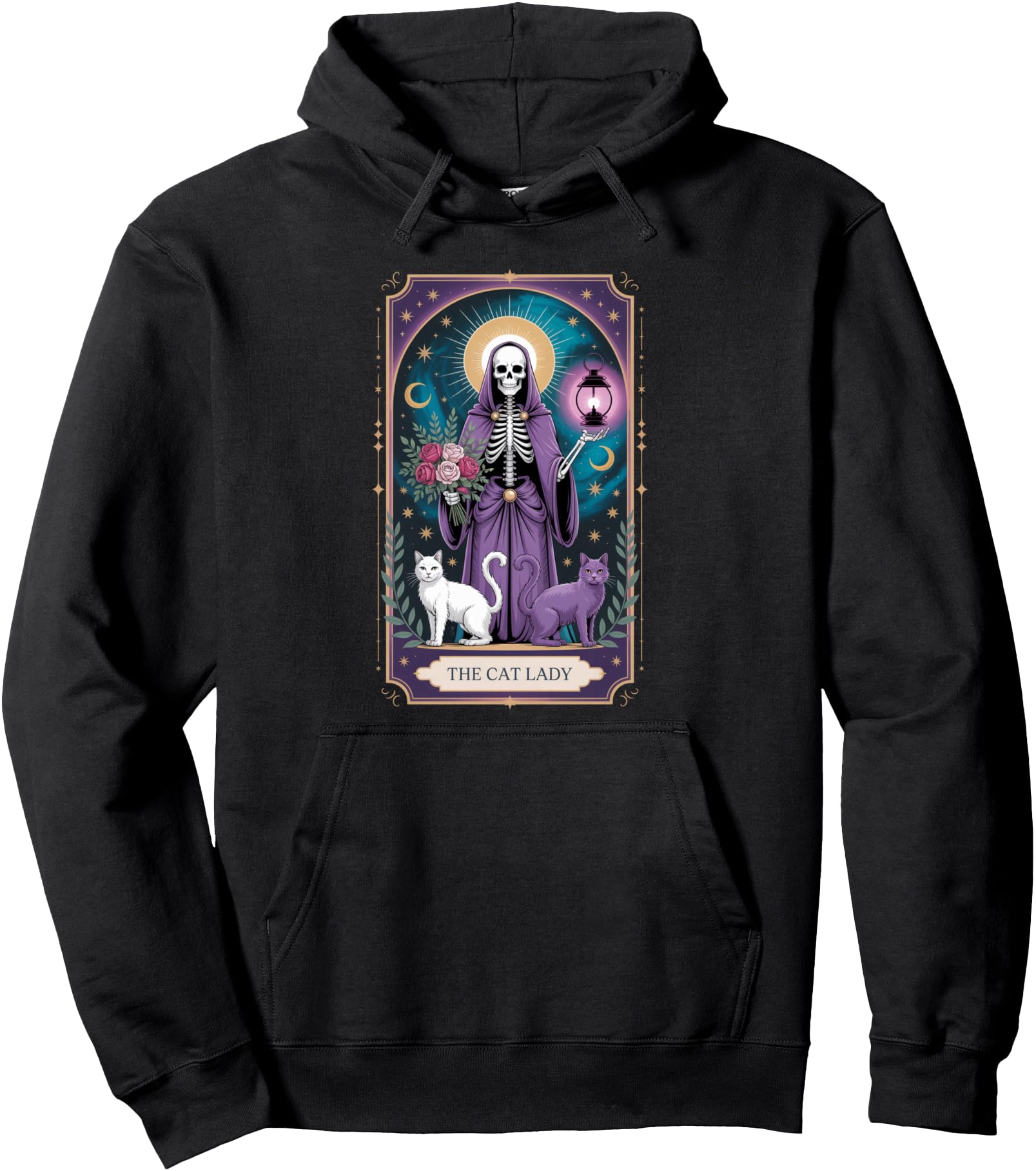 The Cat Lady Tarot Card Cat Lover Mom Gothic Funny Gift Pullover Hoodie