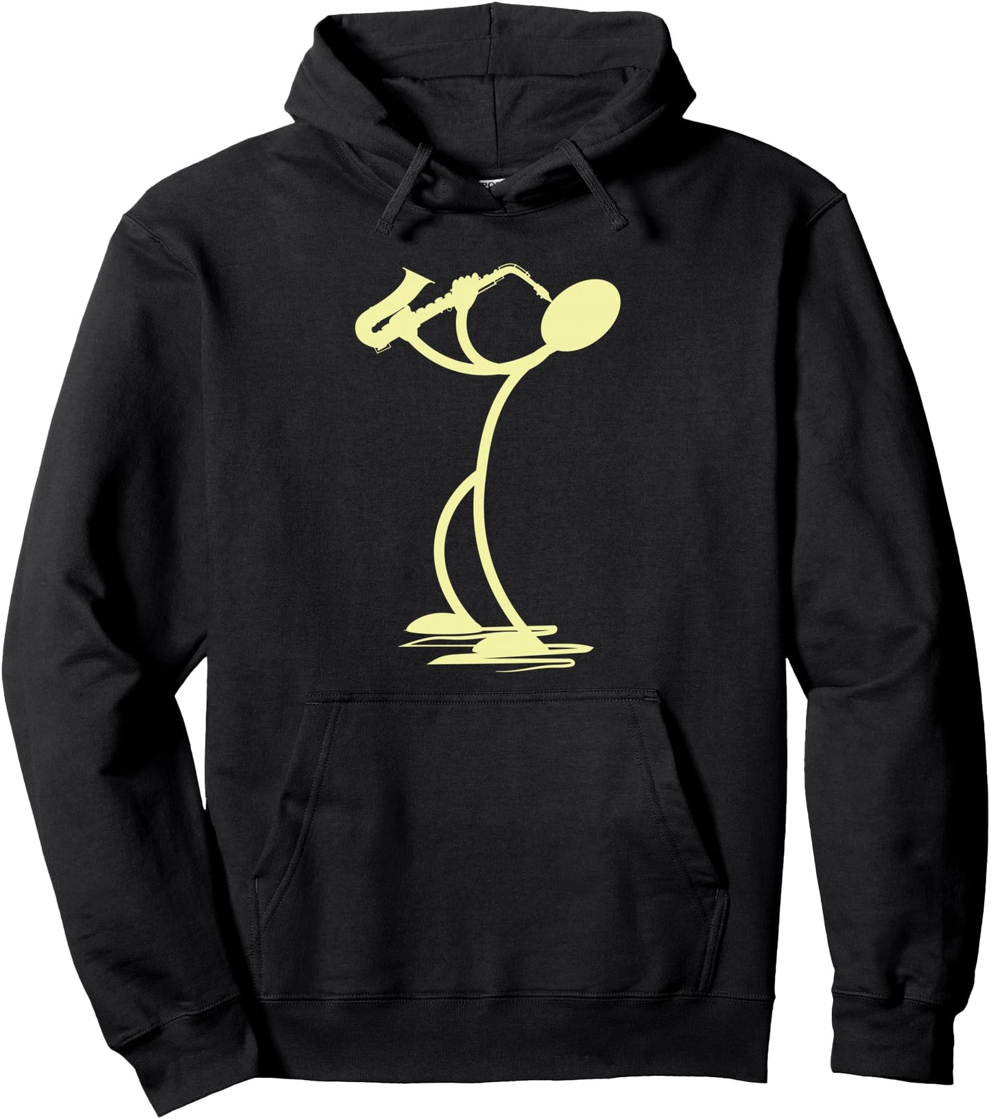 Sax Man Jazz Music Saxophone Player Cartoon Musician Pullover Hoodie