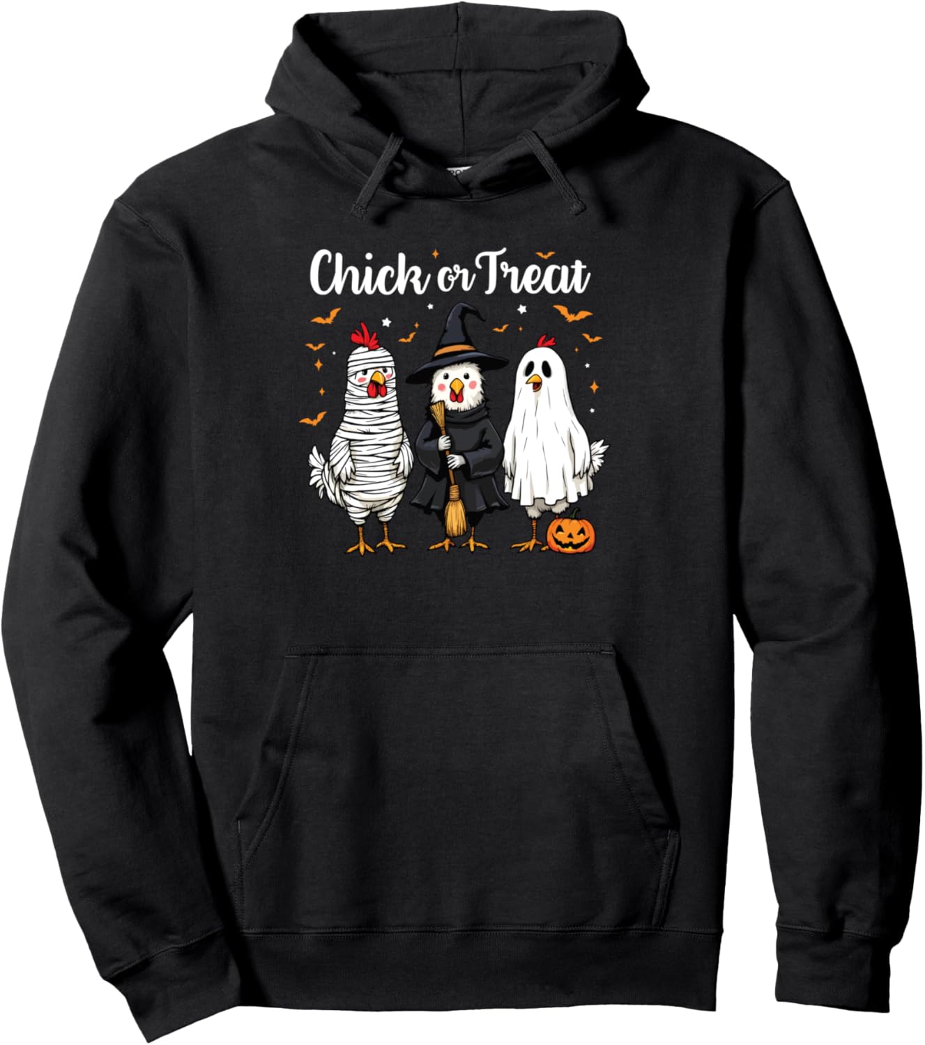 Chick or Treat Funny Farm Animal Halloween Chicken Pullover Hoodie