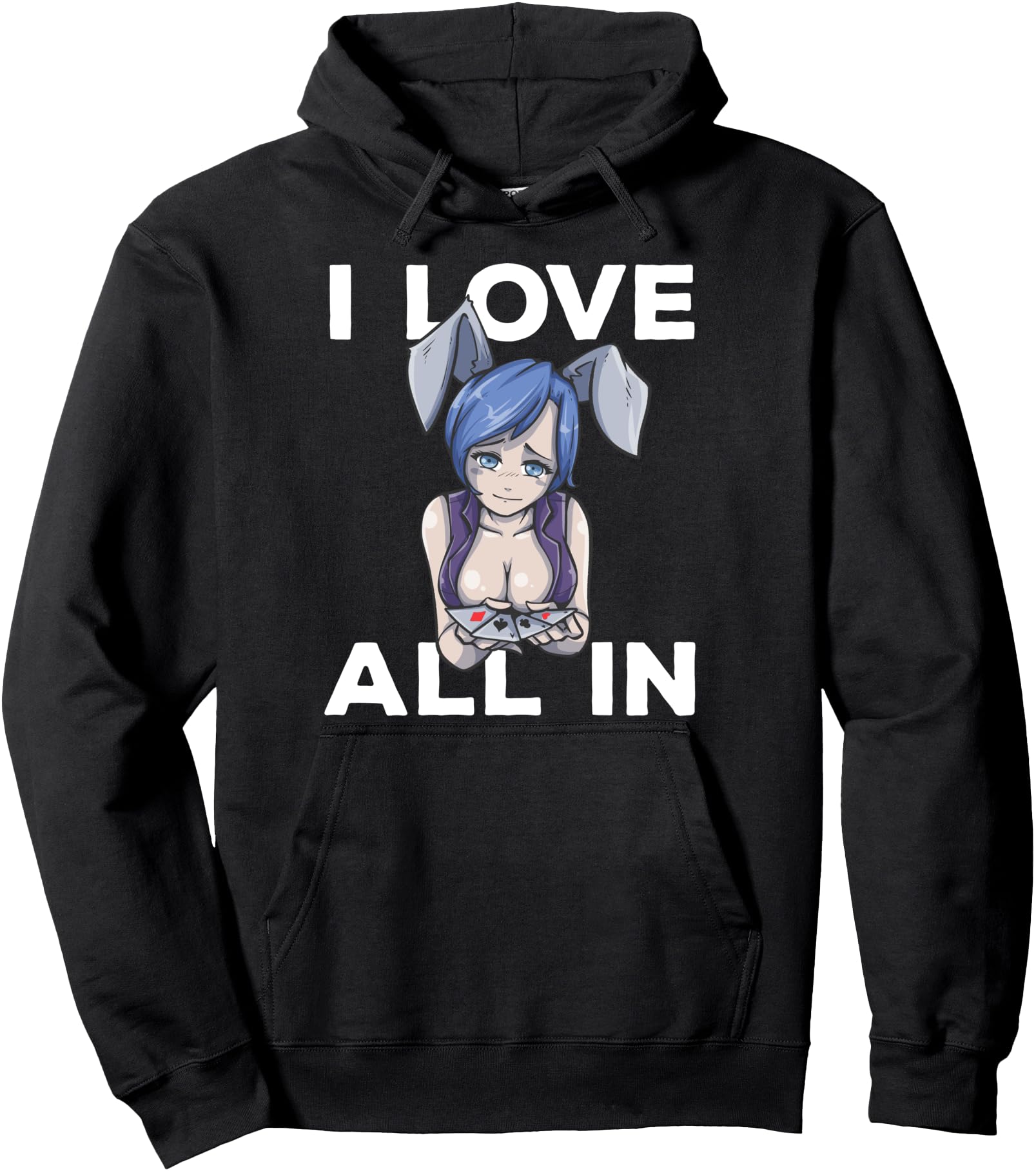 Otaku Ahegao Sexy Poker Girl Ecchi Etchi Hentai Lewd Senpai Pullover Hoodie