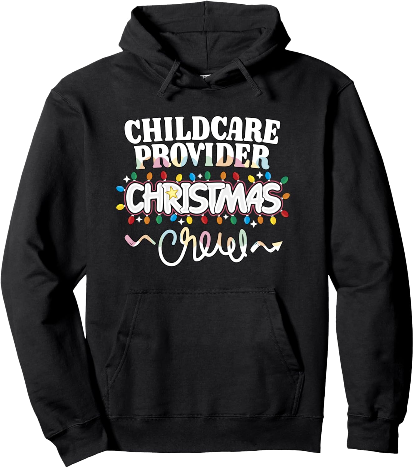Childcare Provider Christmas Crew Daycare Teacher Xmas Light Pullover Hoodie