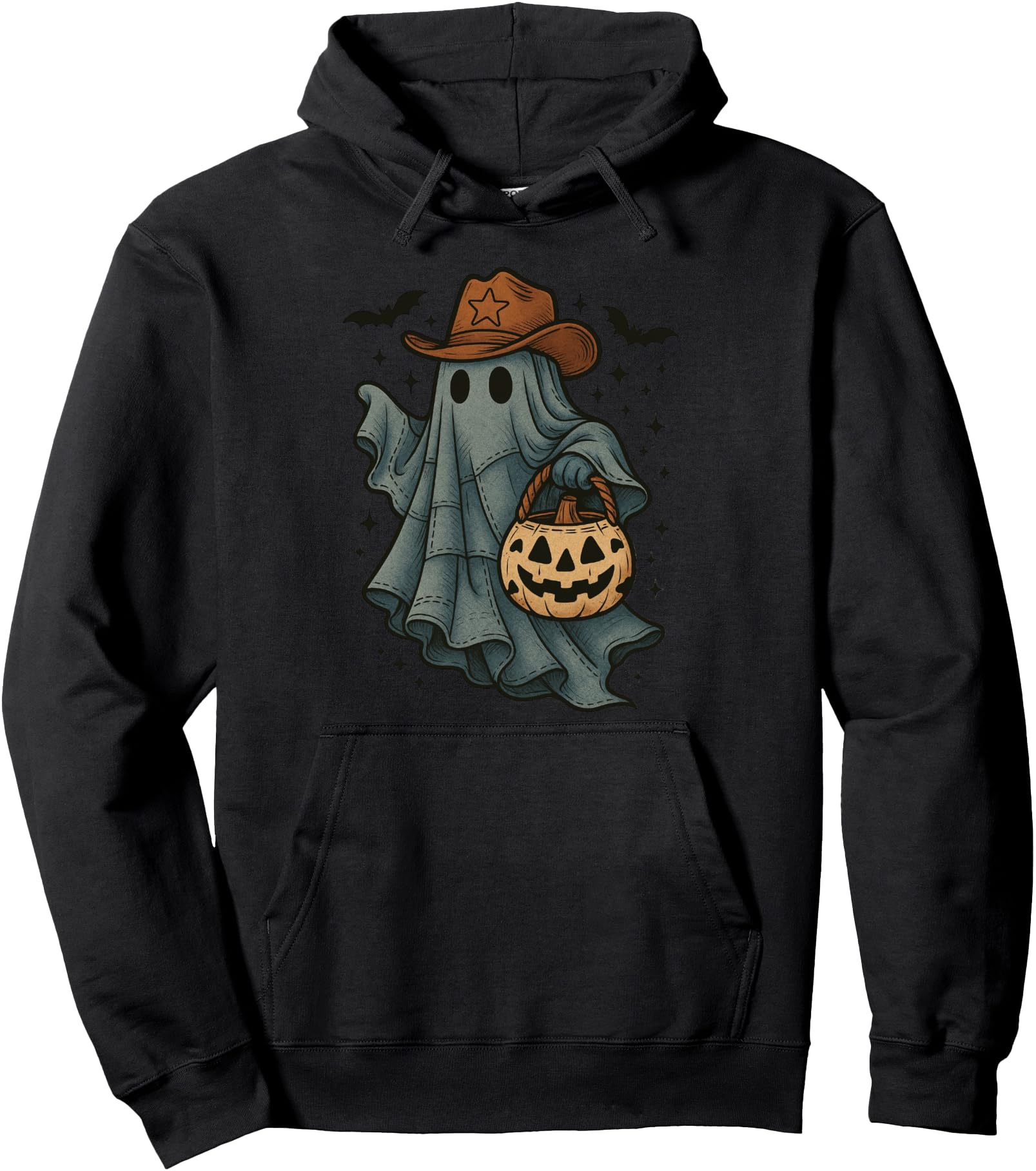Funny Cowboy Ghost Halloween Cowgirls For Men Women Pullover Hoodie