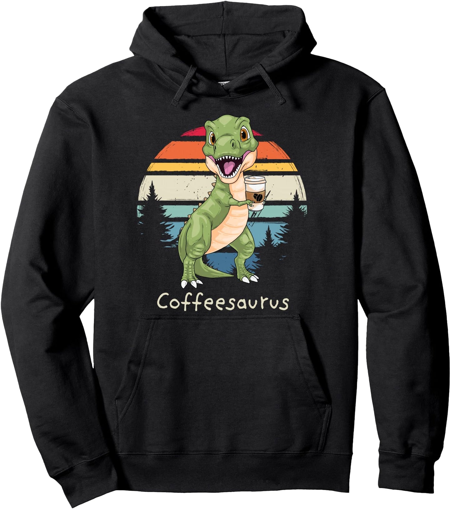 Dinosaur Shirt Coffeesaurus Rex Dinosaur Coffee Lover Dino Pullover Hoodie