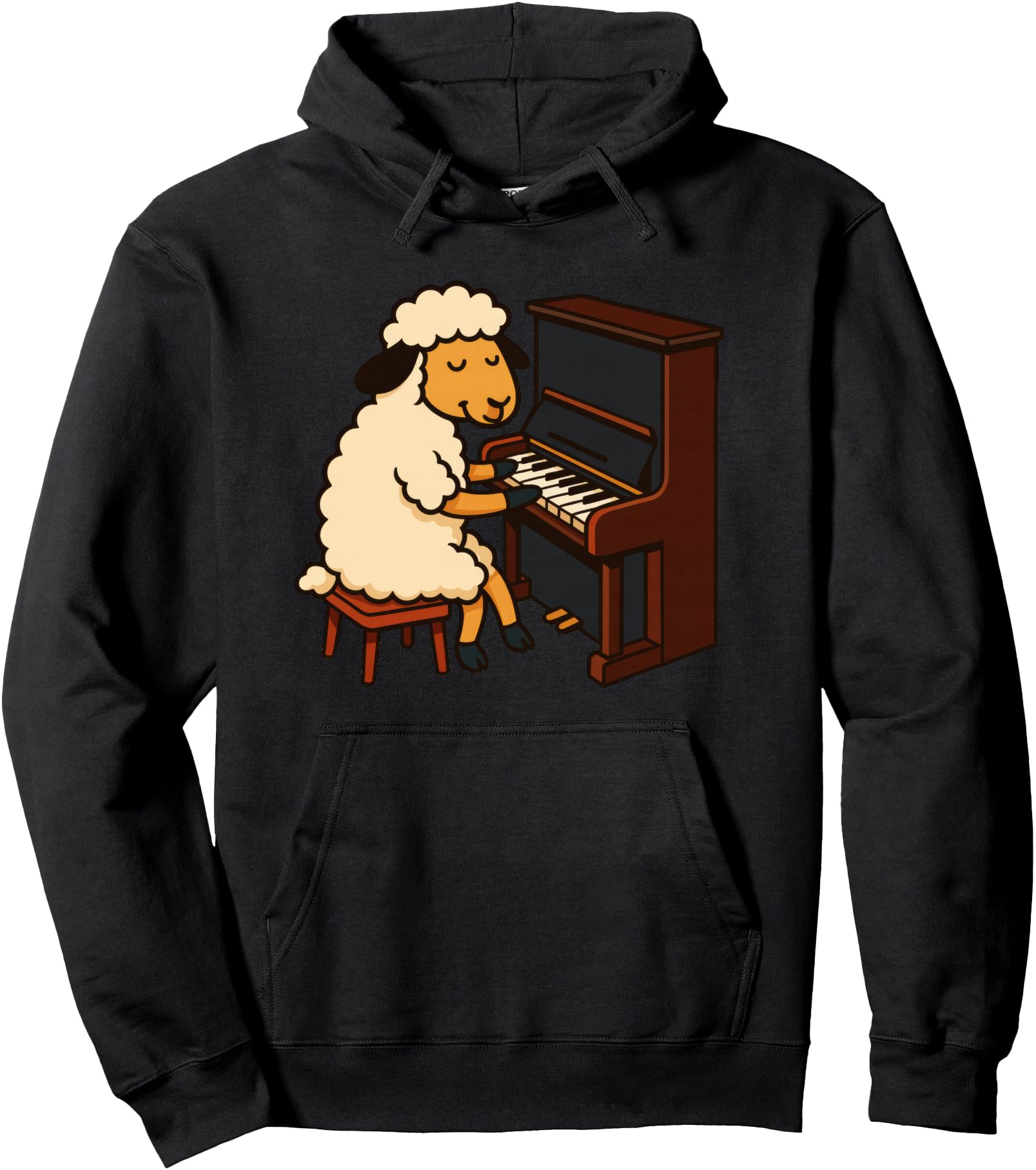 Cute Sheep Playing Piano Musician Music Pullover Hoodie