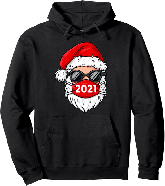 2021 Christmas Santa Claus Funny Boys Kids Family Xmas Pullover Hoodie