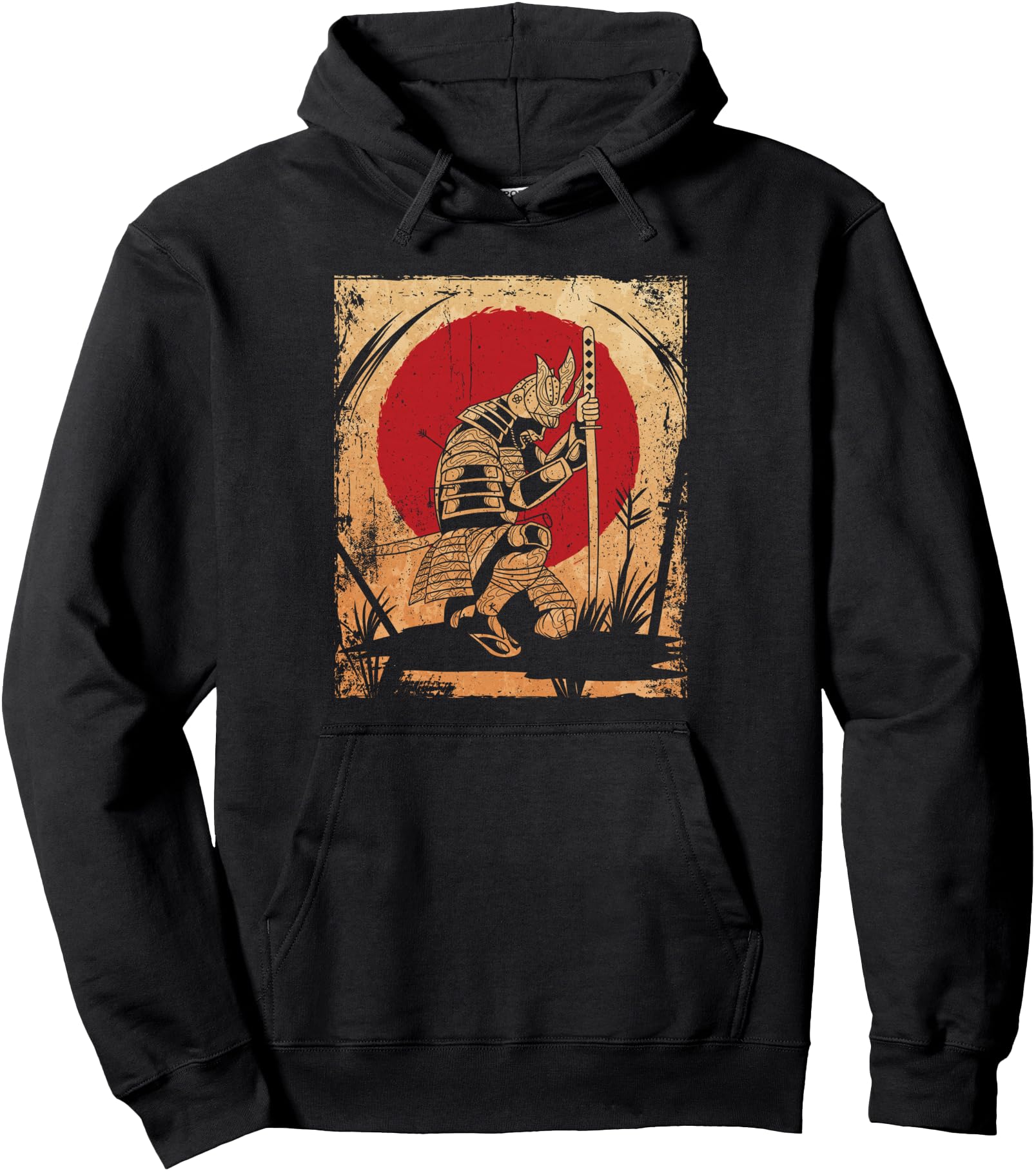 Samurai Japanese Art Vintage Fighter Retro Pullover Hoodie