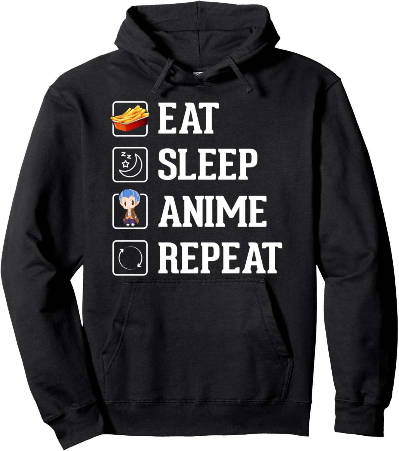 Otaku Foodie Kawaii Japanese Manga French Fries Foodie Anime Pullover Hoodie