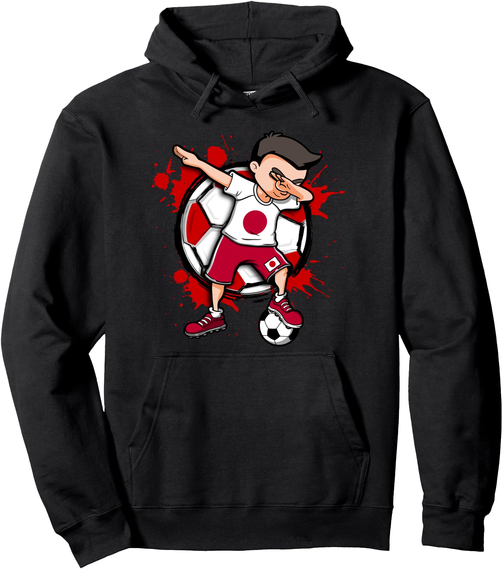 Dabbing Soccer Boy Japan Football Lover Jersey Japanese Flag Pullover Hoodie