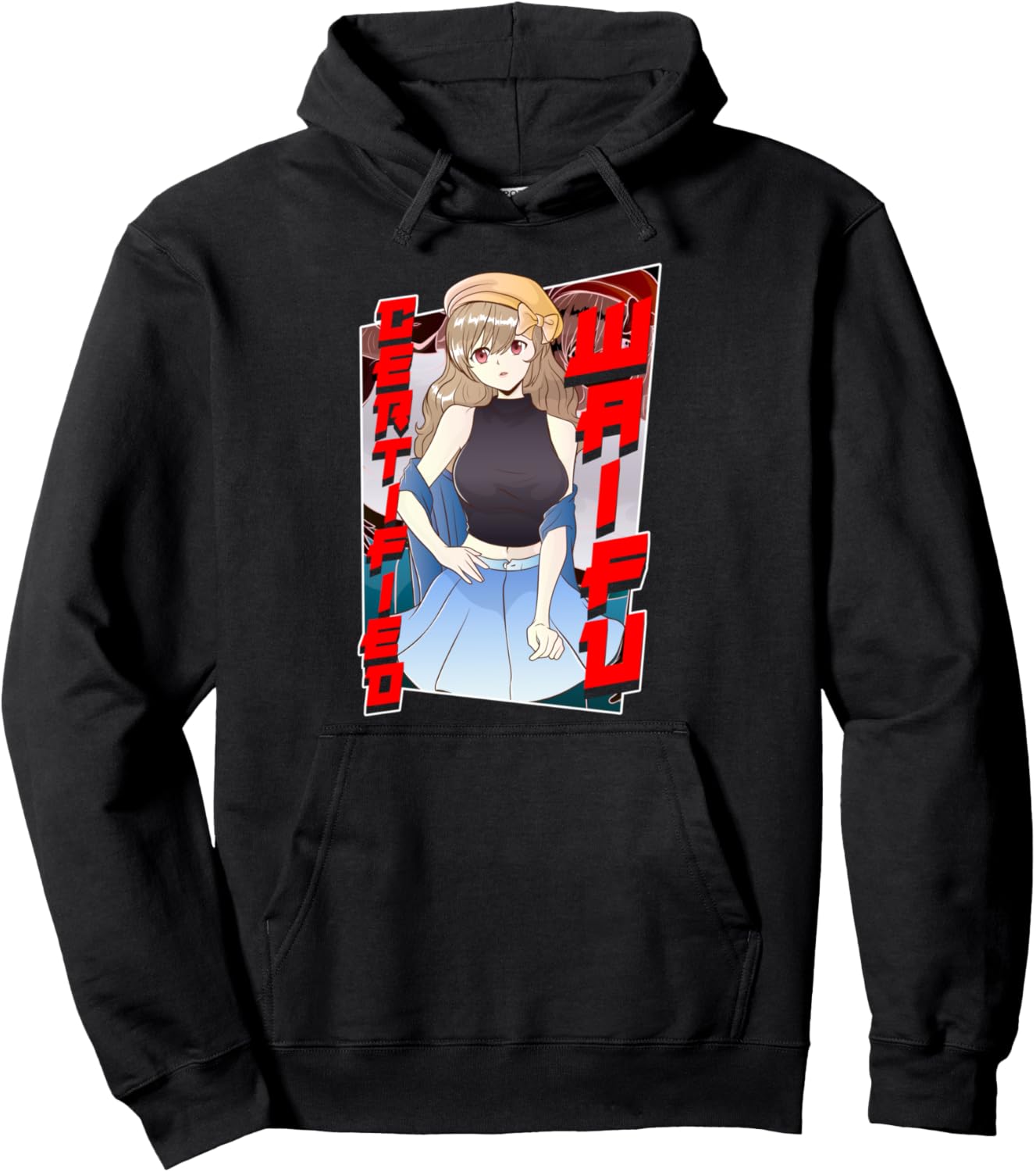 Cute Certified Waifu Anime Girl Pullover Hoodie