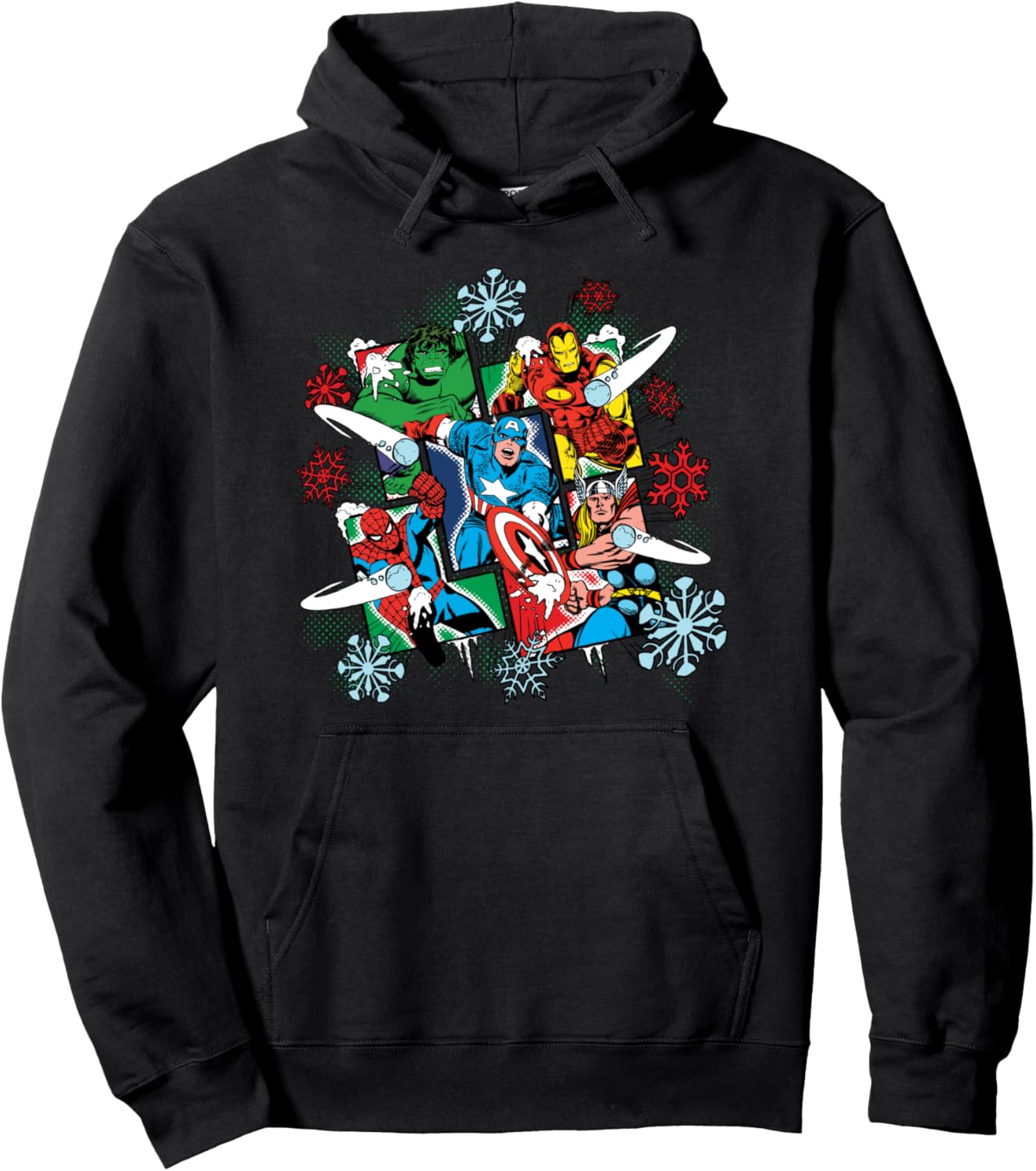 Marvel Super Heroes in Action Holiday Pullover Hoodie