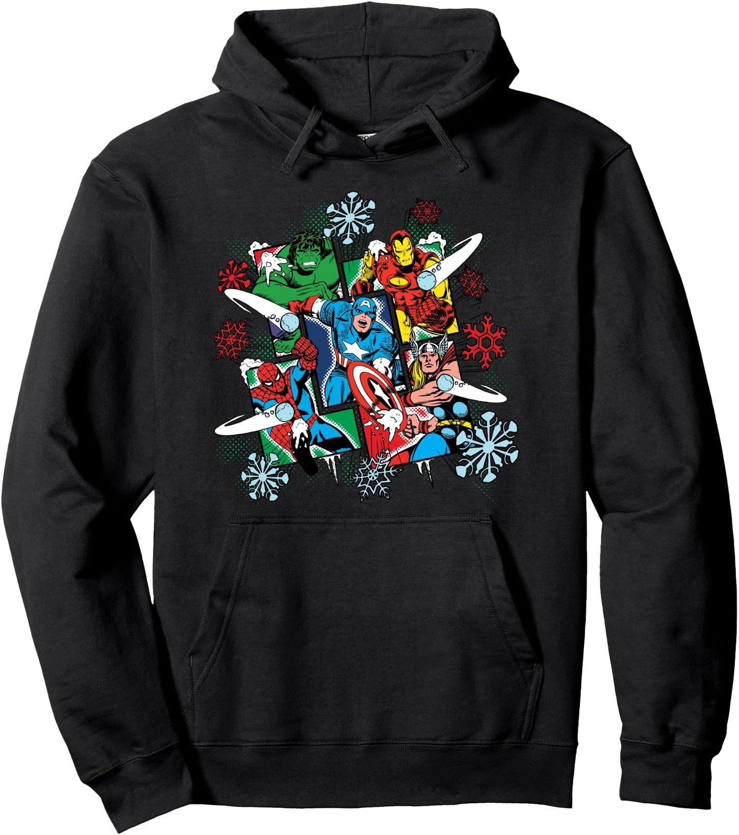 Marvel Super Heroes in Action Holiday Pullover Hoodie