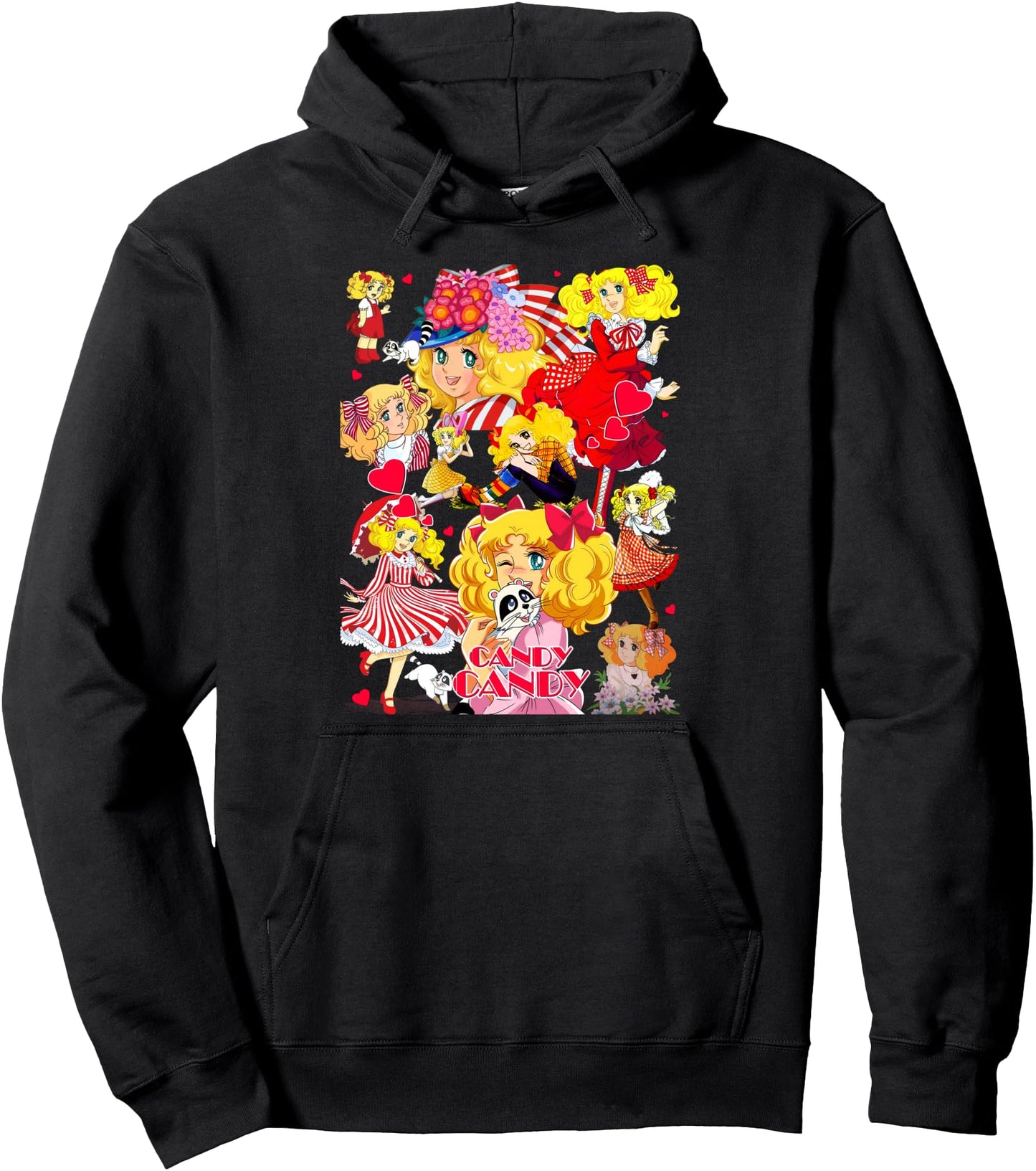 Collage Candy Candy Cartoon Japanese 80s Retro Anime Manga Pullover Hoodie
