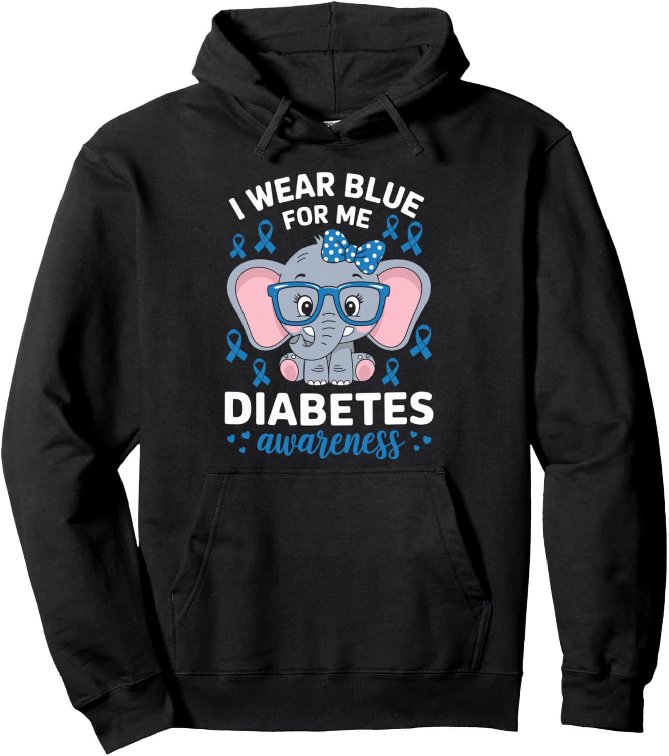 I Wear Blue For Me Diabetes Awareness Diabetes Rainbow Pullover Hoodie