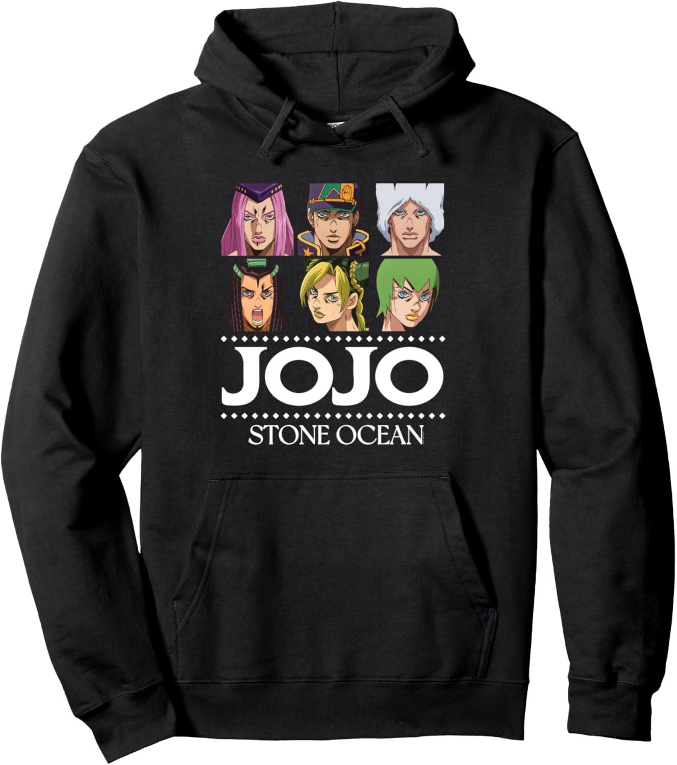 JoJo's Bizarre Adventure Stone Ocean Character Grid Anime Pullover Hoodie