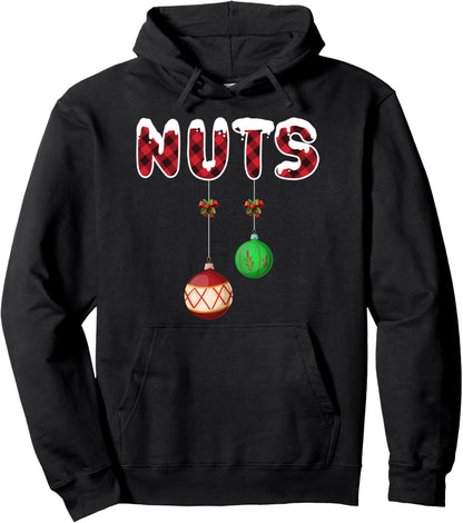 Chest Nuts Funny Matching Christmas Outfits Couples Adults Pullover Hoodie