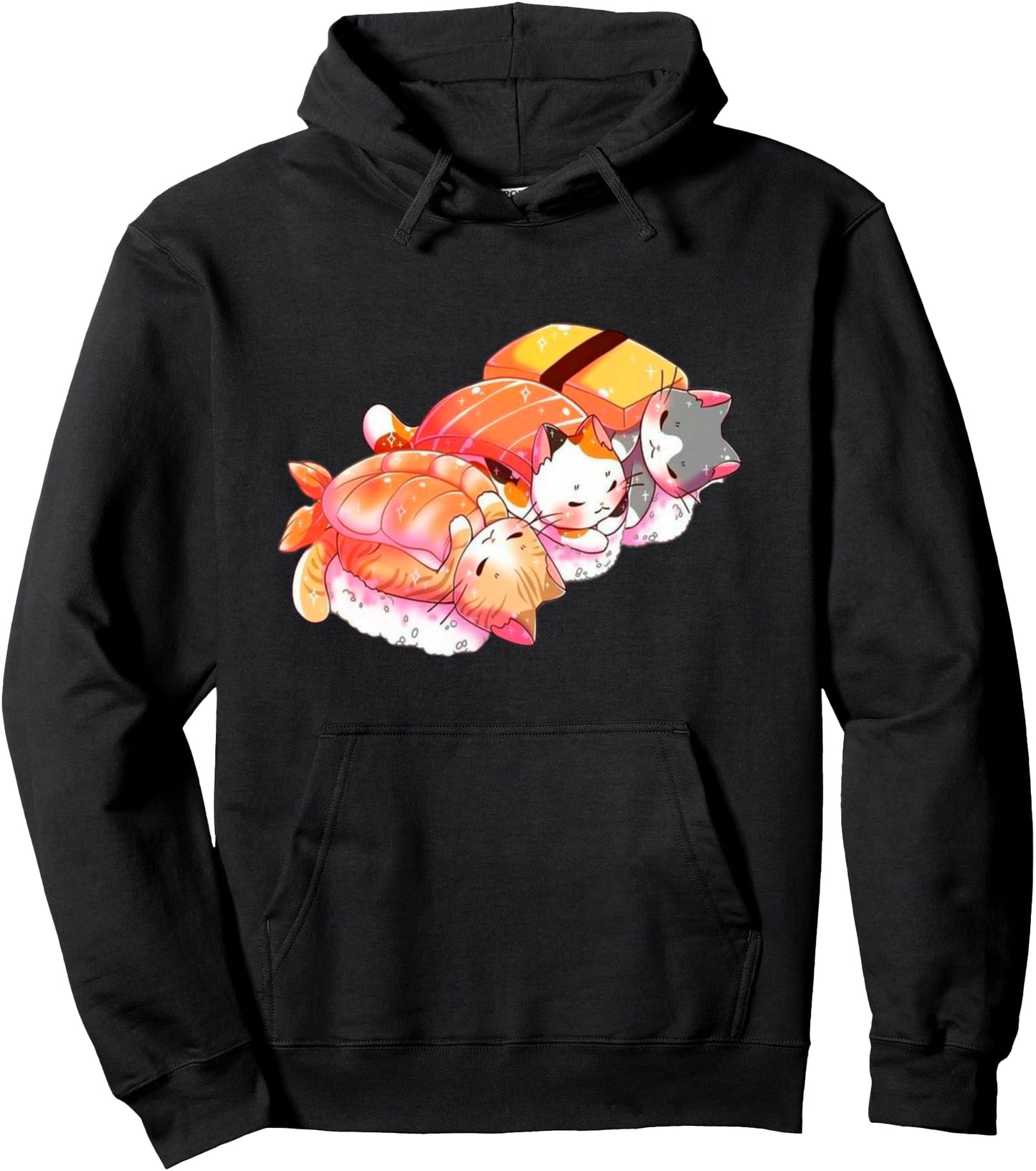 Kawaii Cute Cats Sushi Otaku Japanese Pullover Hoodie