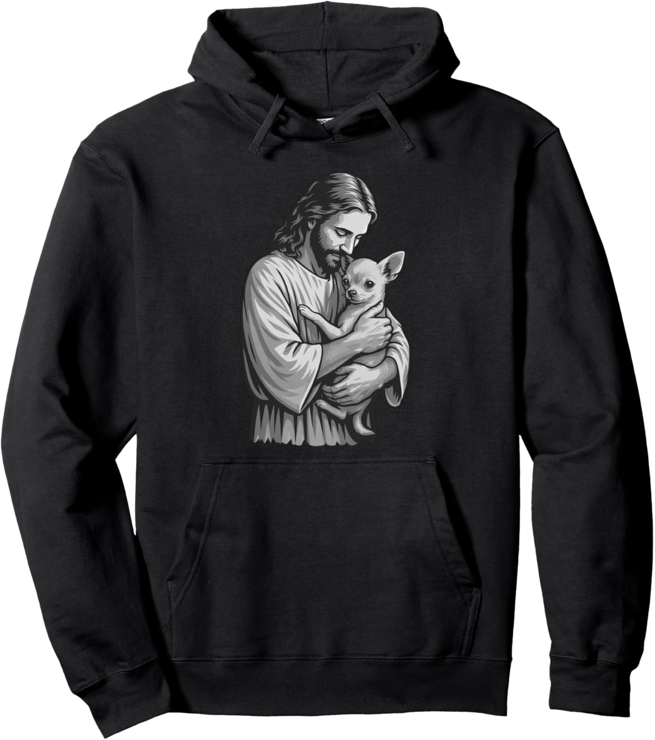 Chihuahua And Jesus Christian Faith Dog Lover Pullover Hoodie